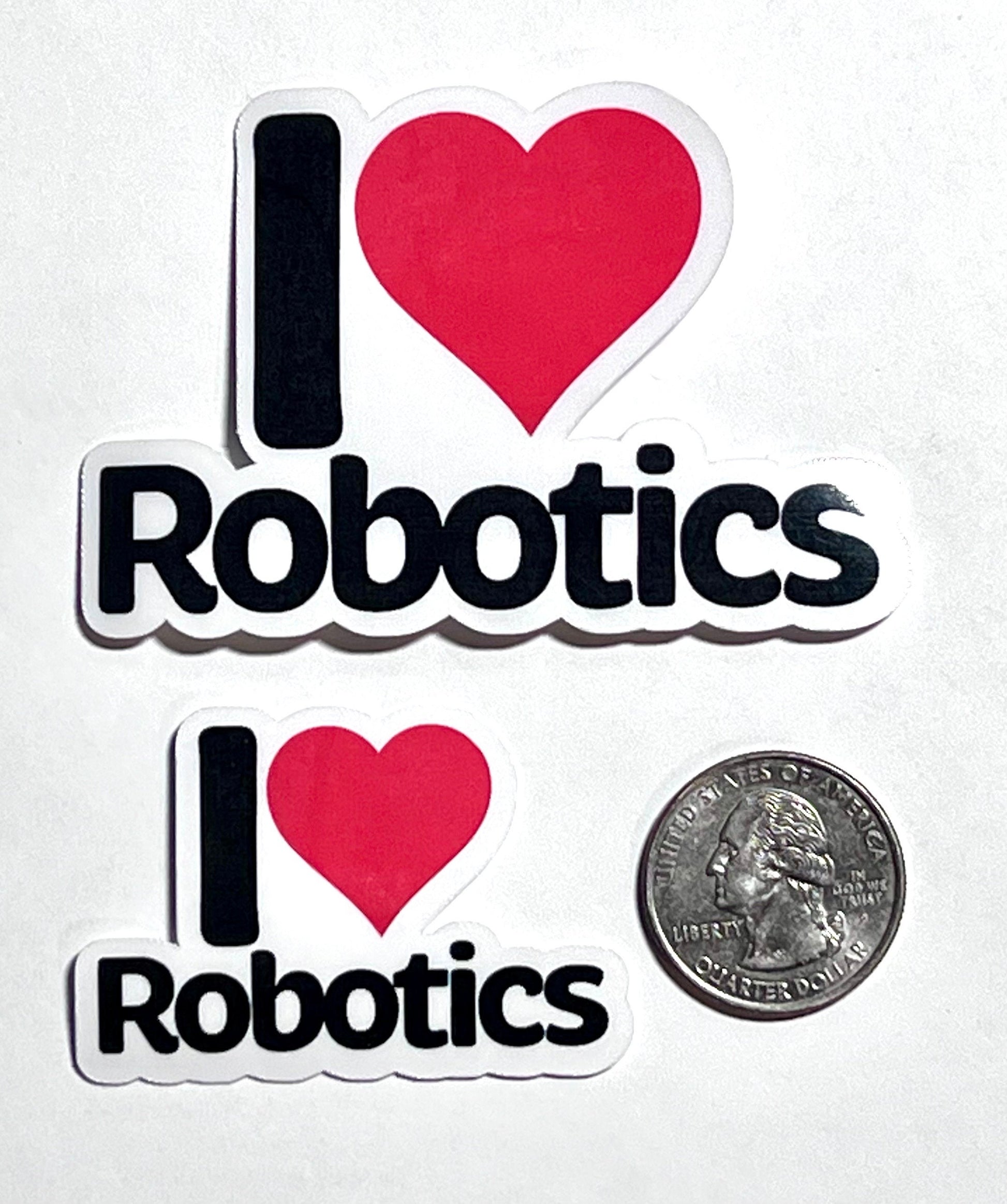 I Heart Robotics Vinyl Sticker image 2