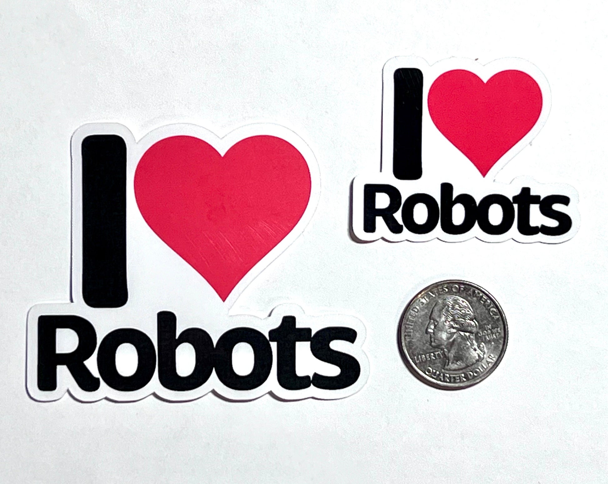 I Heart Robots Vinyl Sticker image 2