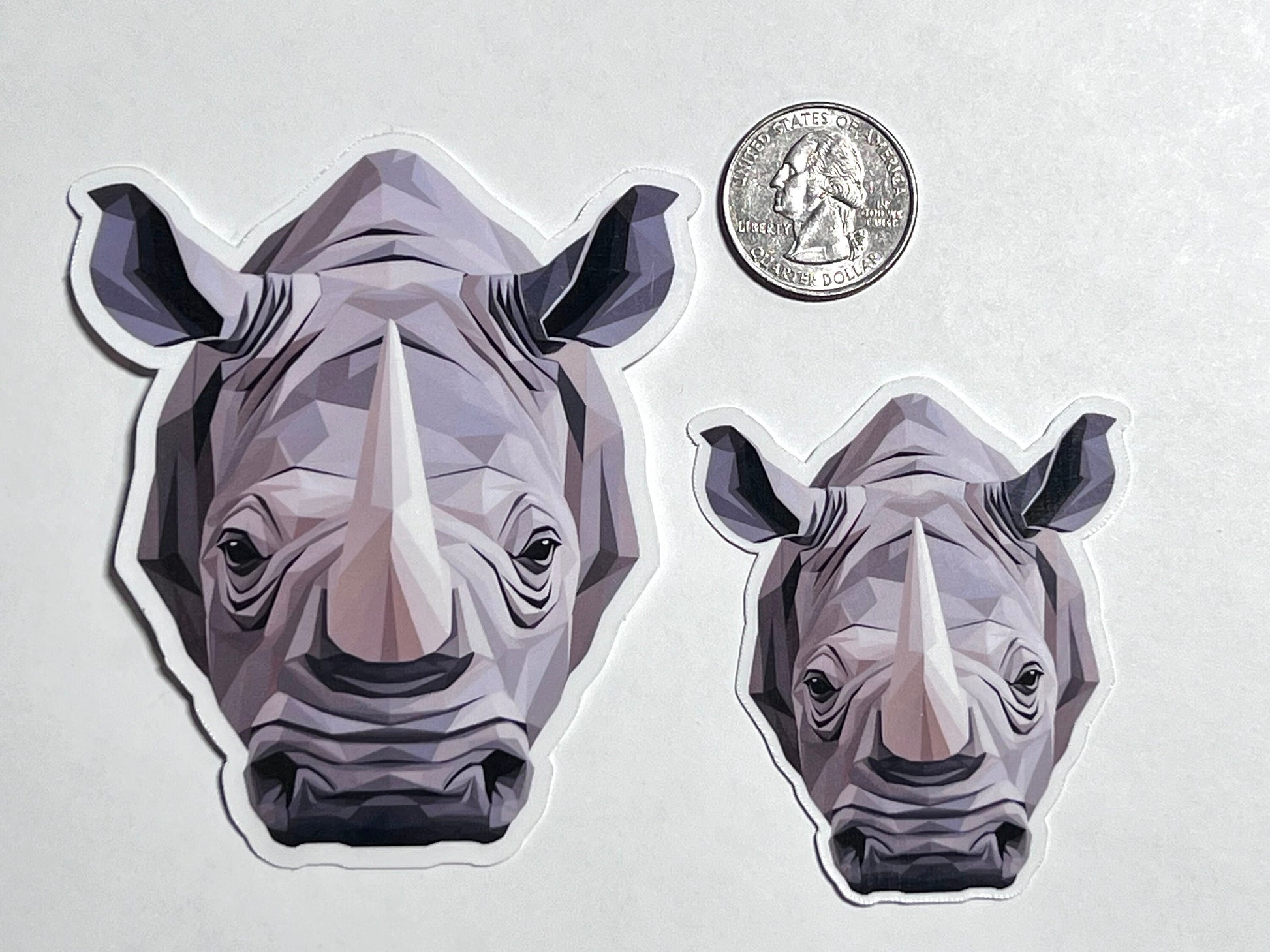 Geometric Rhino Head Vinyl Sticker image 2