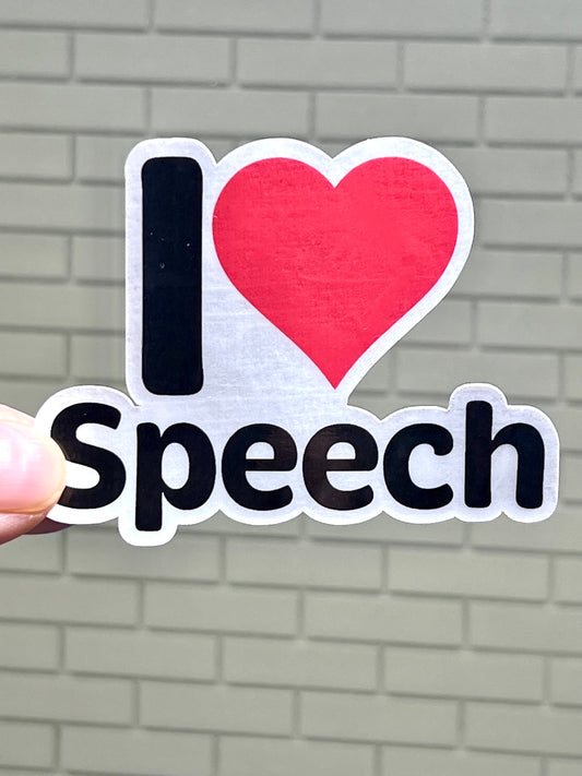 I love Speech Sticker | I Heart Speech Vinyl Sticker | Speech Team Gift | Speech & Debate Club