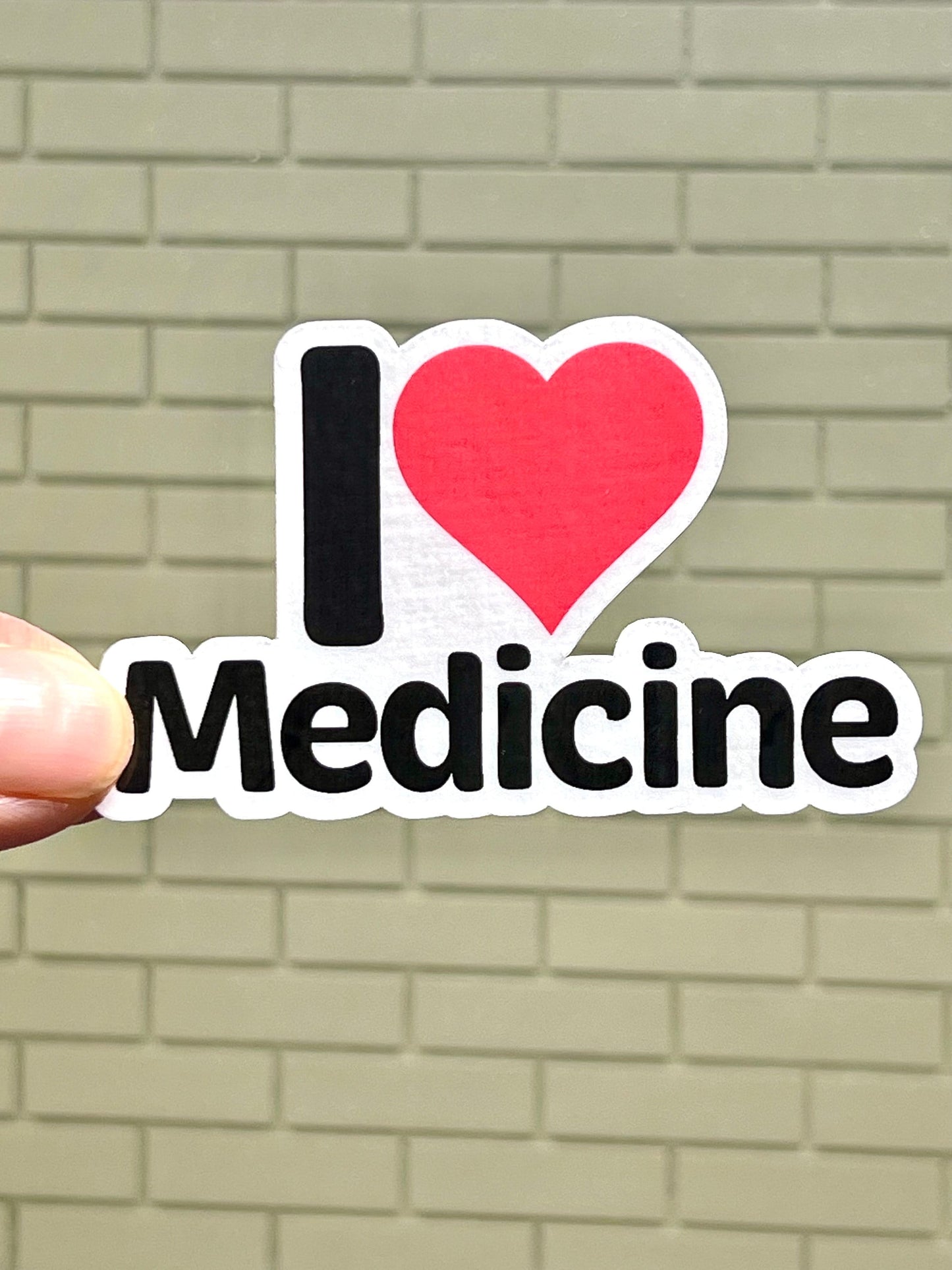 I love Medicine Sticker | I Heart Medicine Vinyl Sticker | Med Student Gift | Medical Doctor