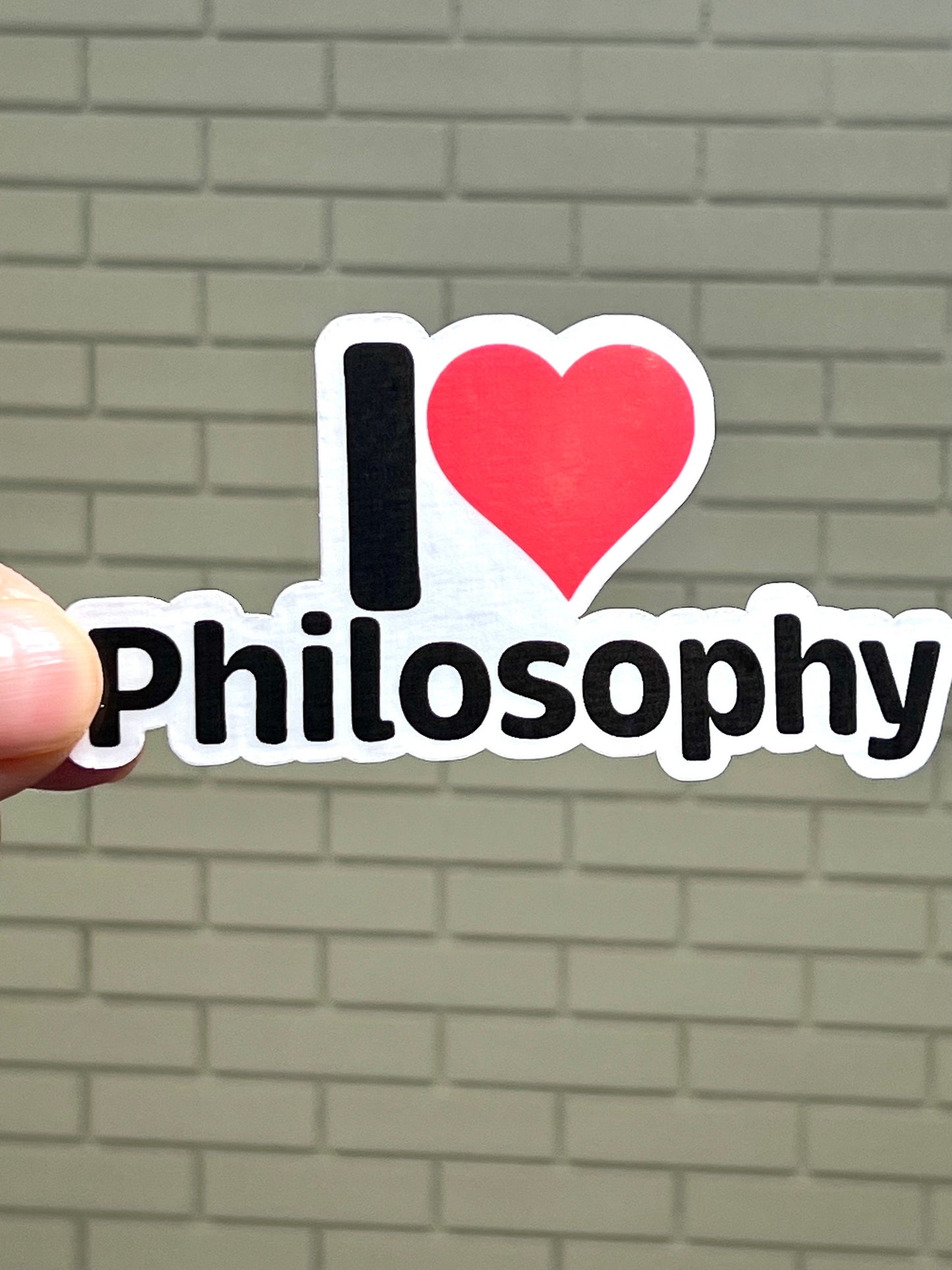 I love Philosophy Sticker | I Heart Philosophy Vinyl Sticker | Philosopher Gift | Socrates | Aristotle