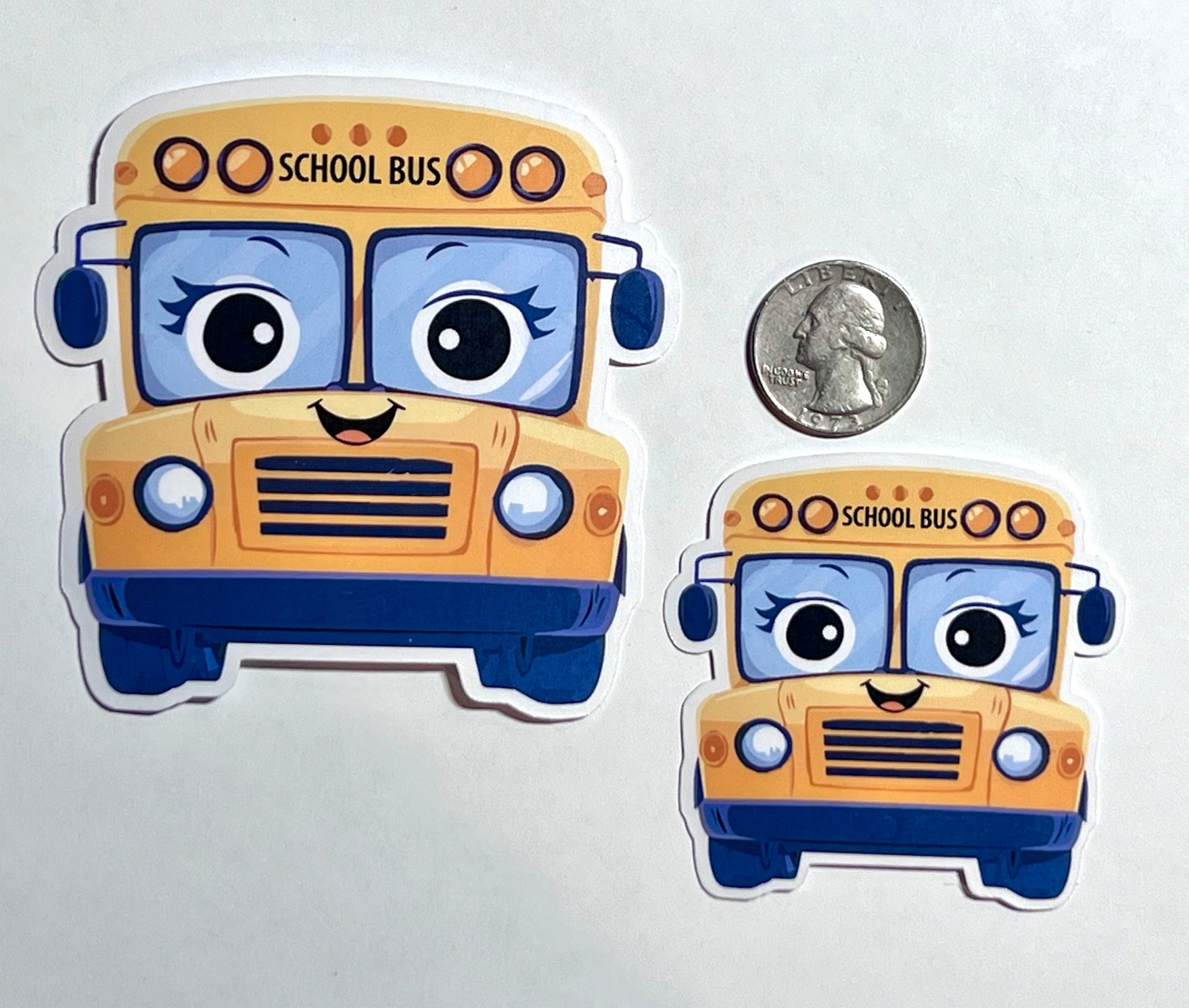 Modern Yellow School Bus Vinyl Sticker image 2