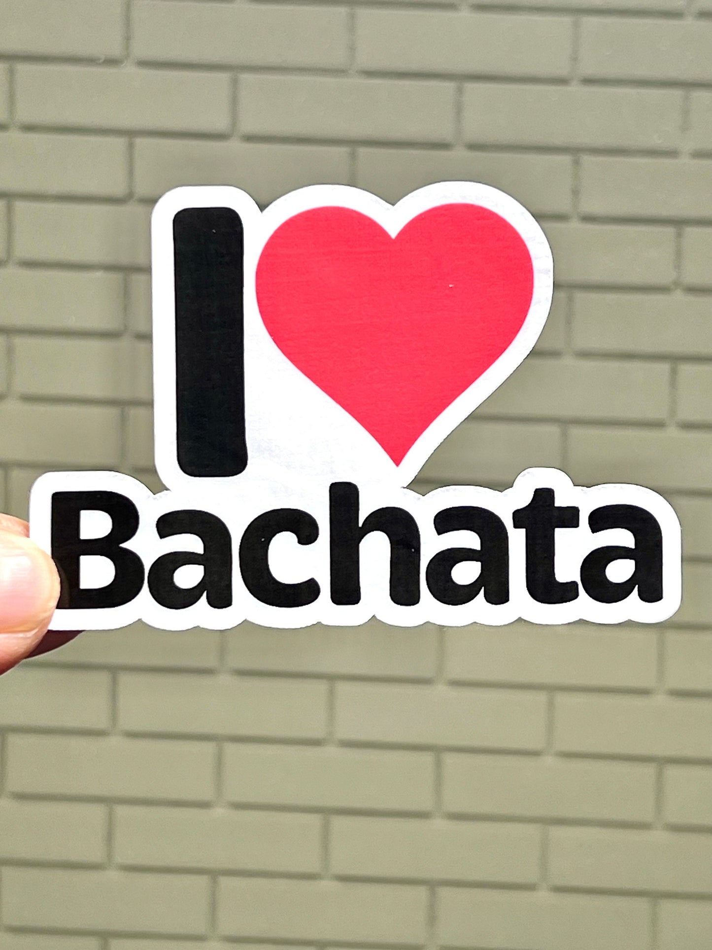 I Love Bachata Sticker | I Heart Bachata Dancing Vinyl Sticker