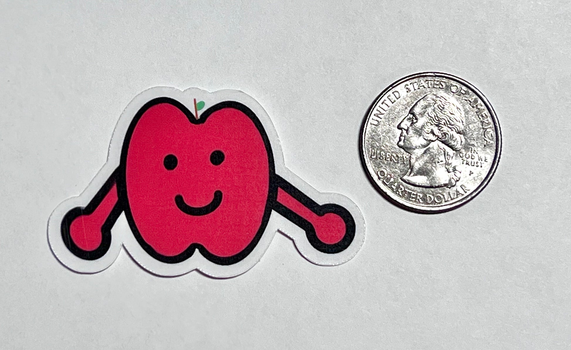 Mr. Apple Happy Cartoon Apple. Vinyl Sticker image 2