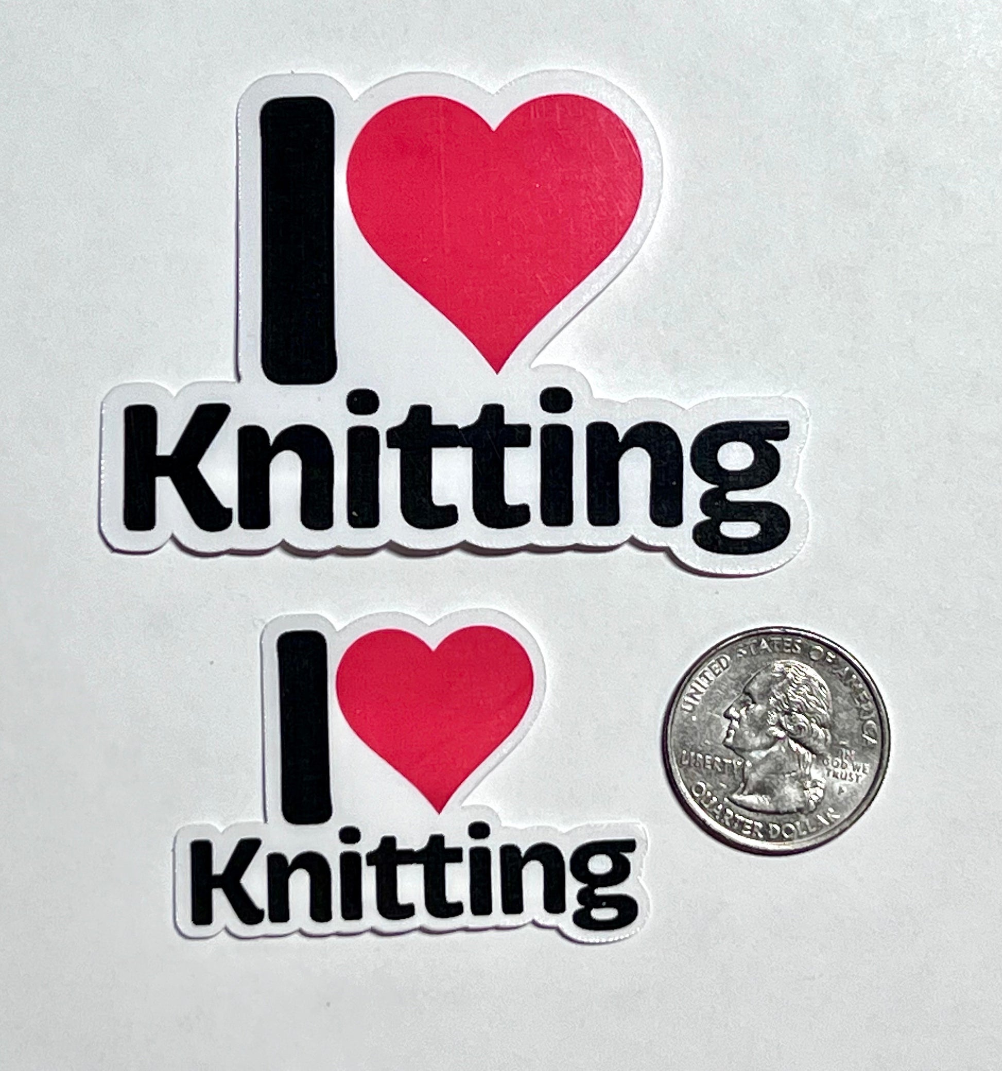 I Heart Knitting Vinyl Sticker image 2