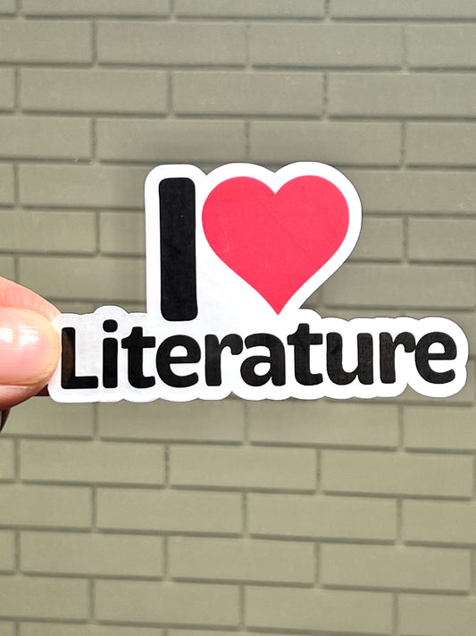 I Heart Literature Vinyl Sticker