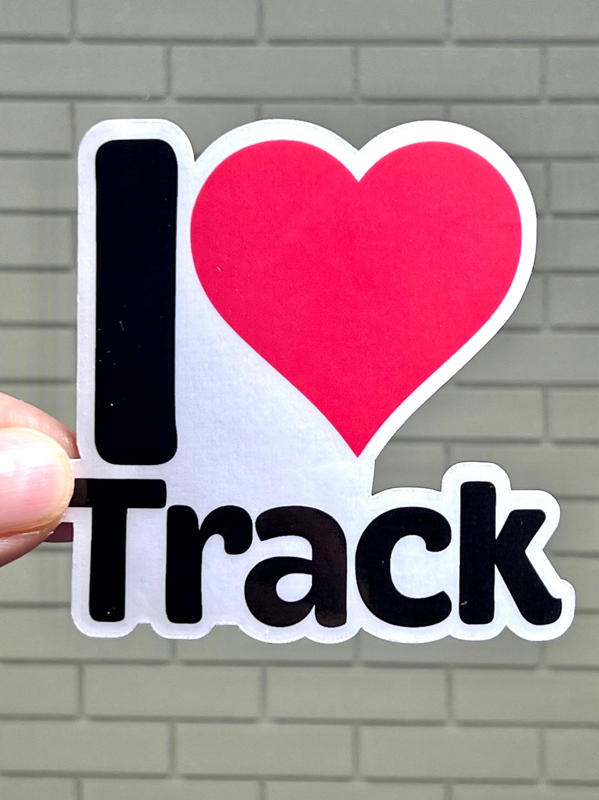 I Heart Track Vinyl Sticker