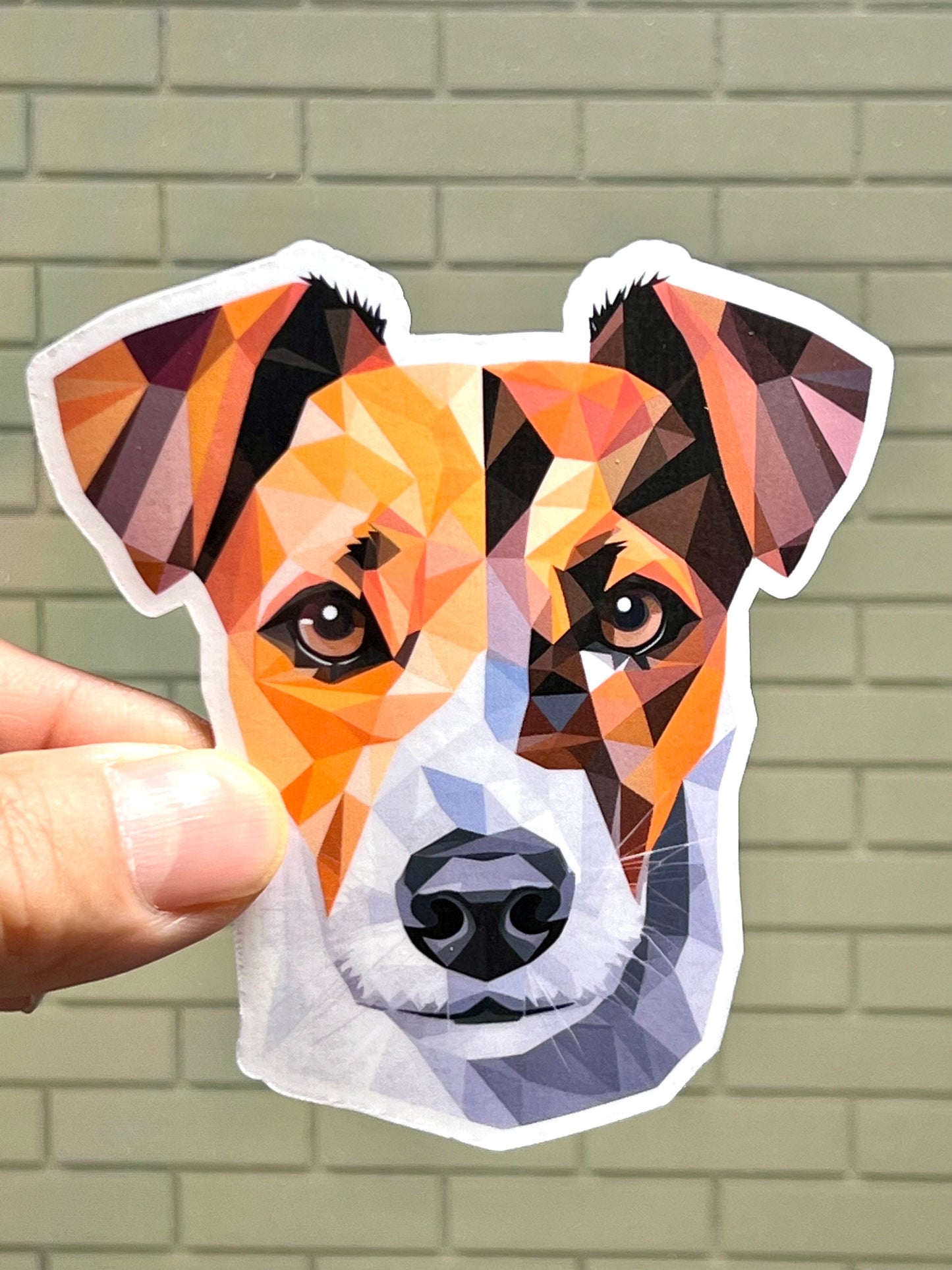 Jack Russell Terrier Sticker | Terrier Dog Breed Geometric Design Vinyl Sticker