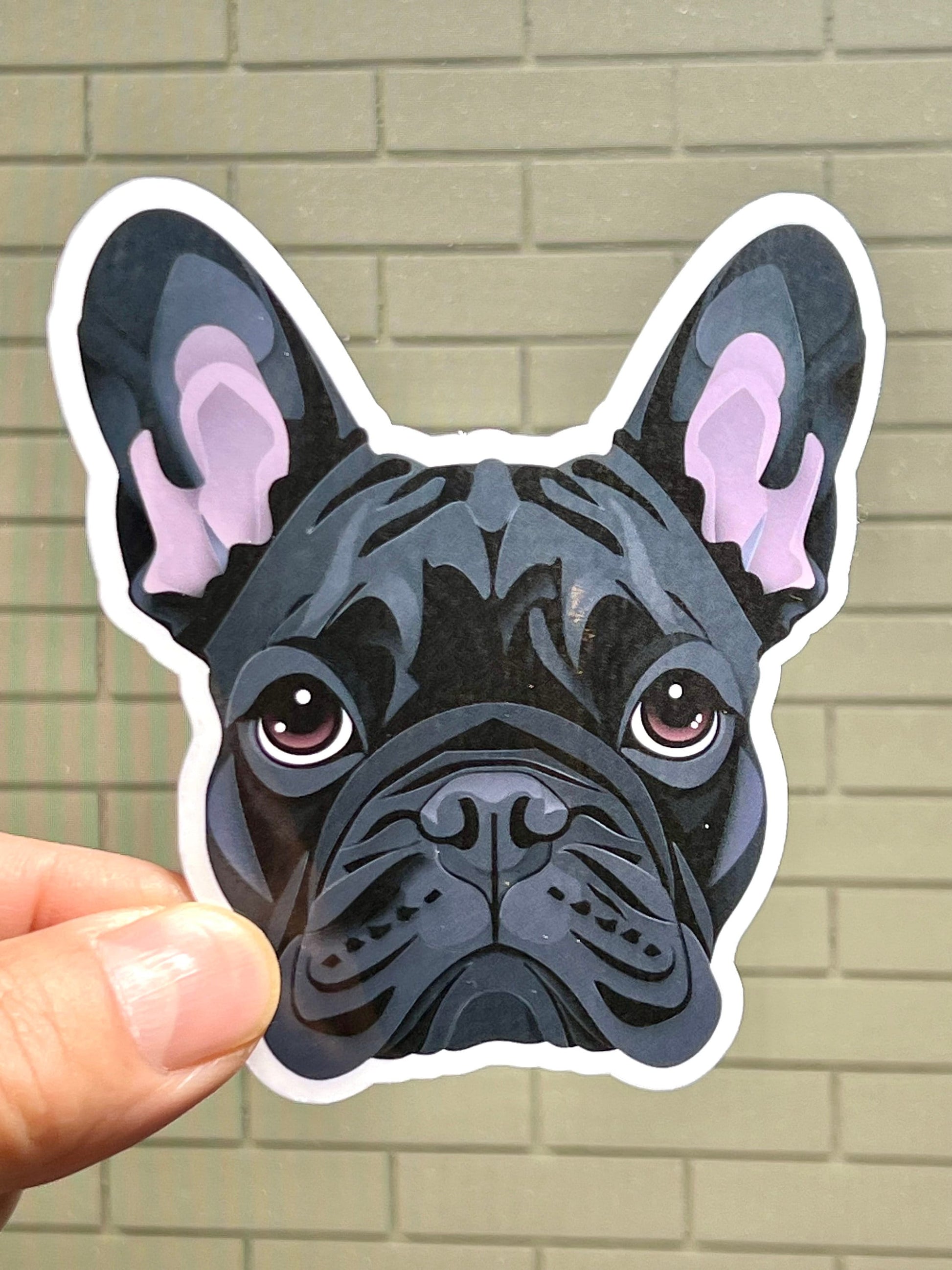 Black French Bulldog Vinyl Sticker