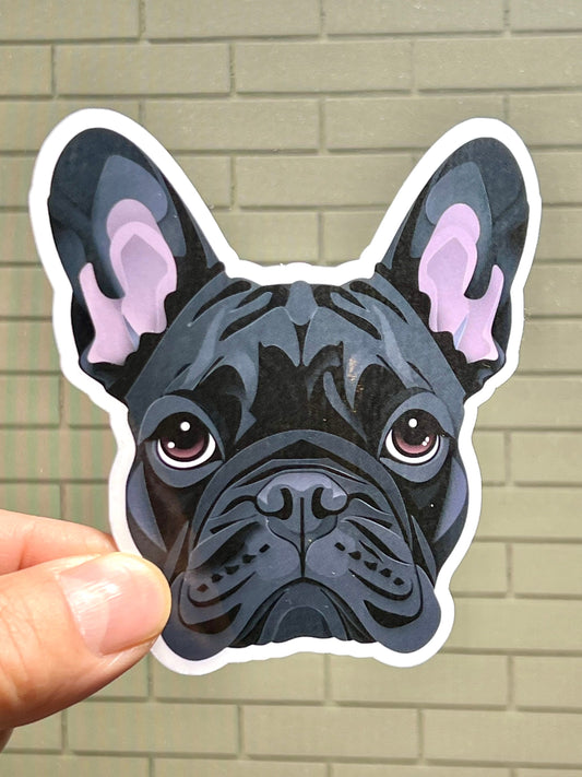 Black French Bulldog Vinyl Sticker