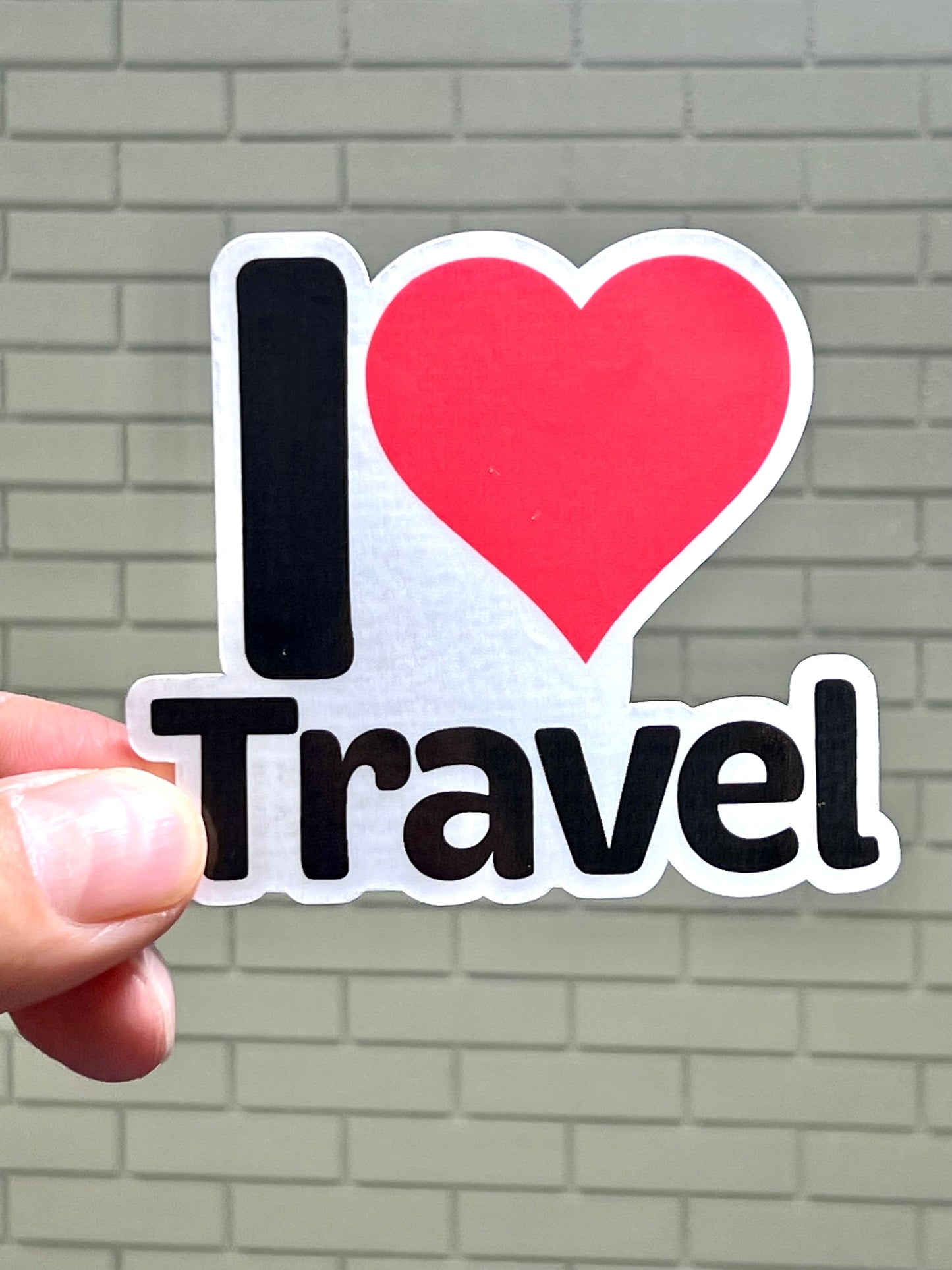 I Love Travel Sticker | I Heart Travel Vinyl Sticker| Luggage Sticker | Vacations