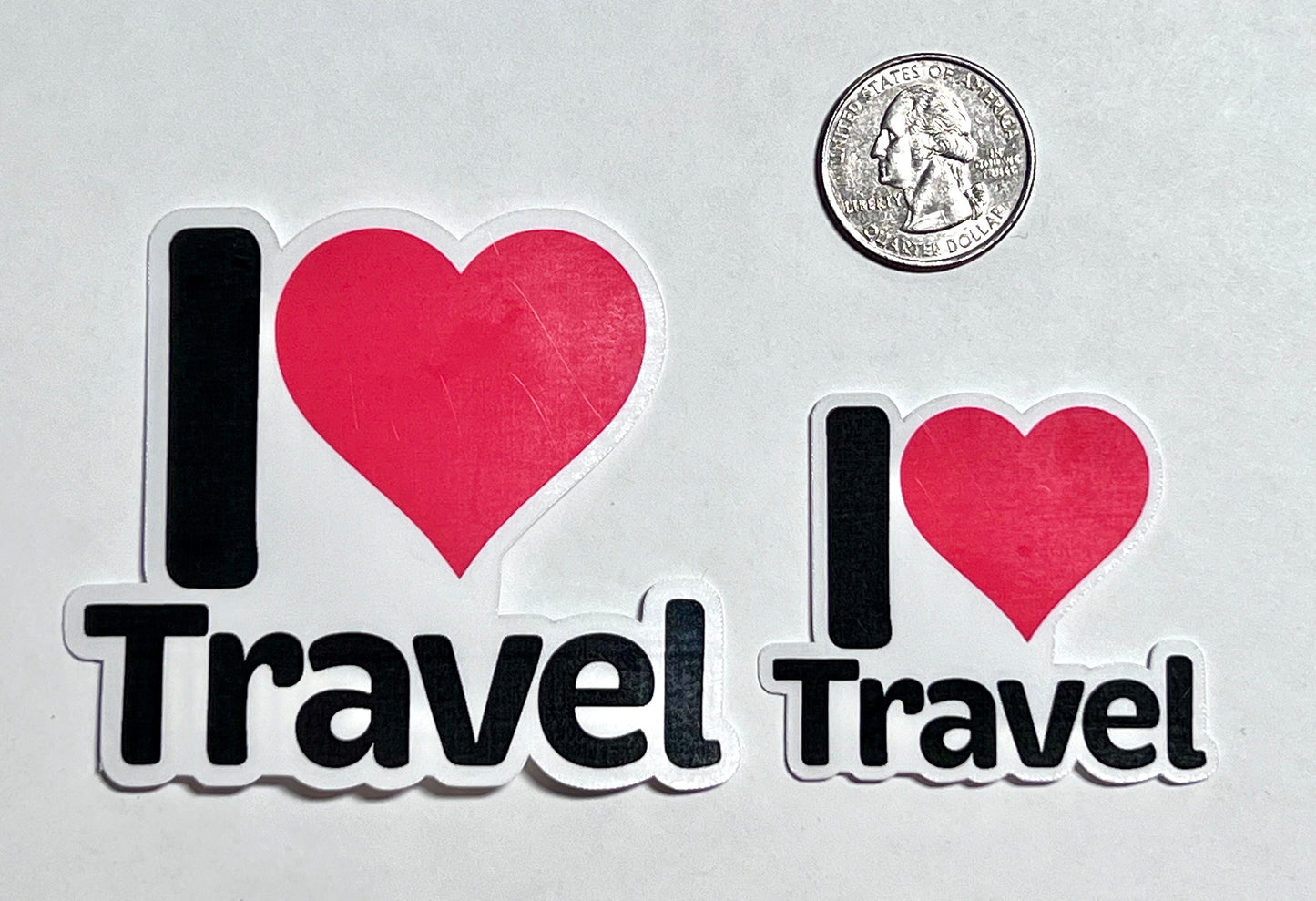 I Heart Travel Vinyl Sticker image 2