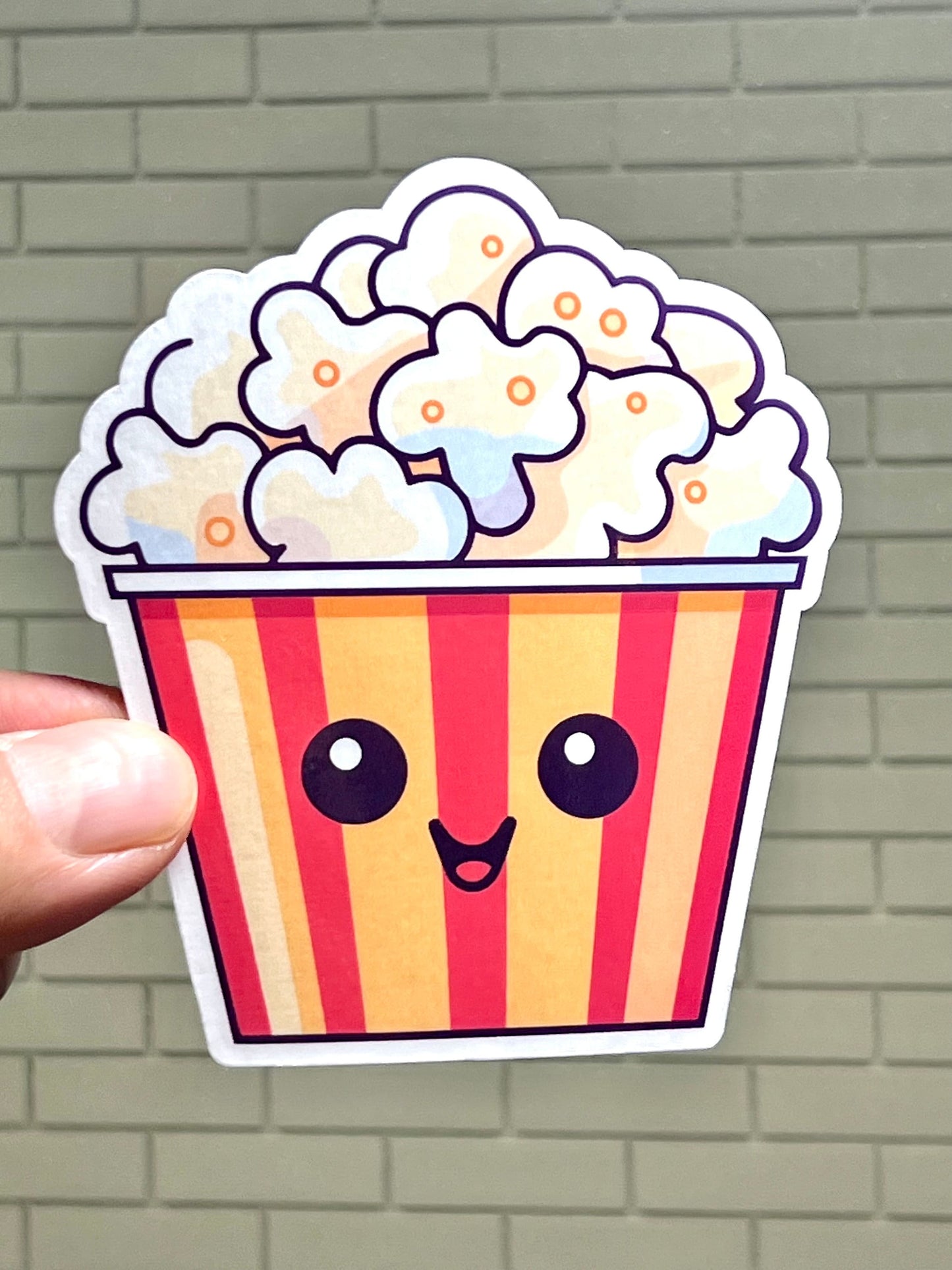 Popcorn Bucket Sticker | Cute Movie Theater Popcorn Vinyl Sticker | Popcorn Lover Gift