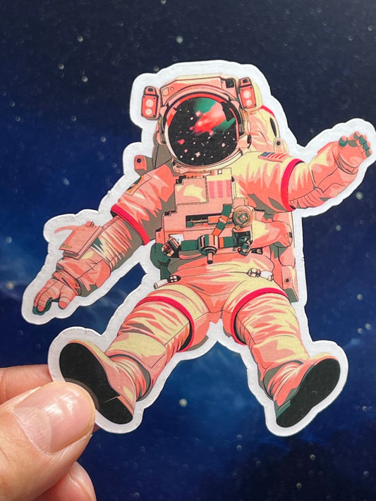 Astronaut Sticker | Astronaut Floating in Space Sticker