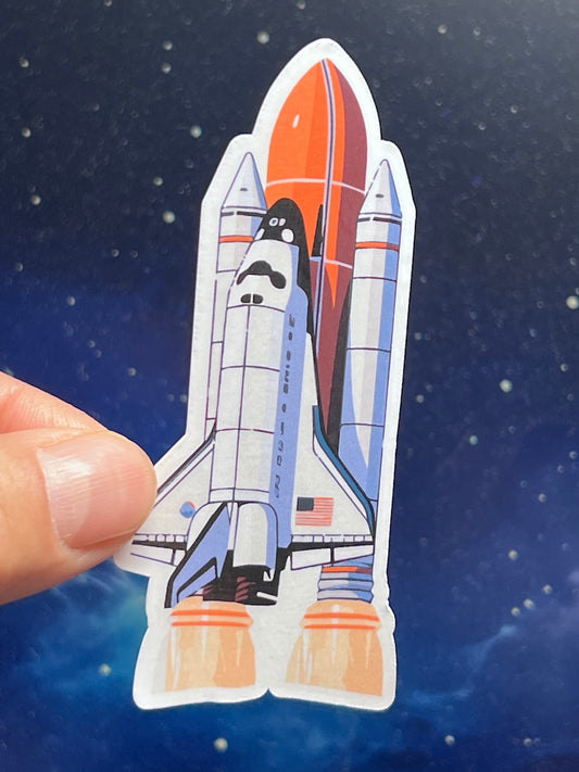 Space Shuttle Sticker | Space Shuttle Launch Sticker | Space Theme | Retro Sticker | Space Art | NASA Program