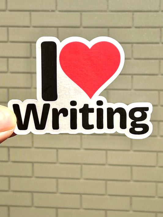 I Heart Writing Vinyl Sticker