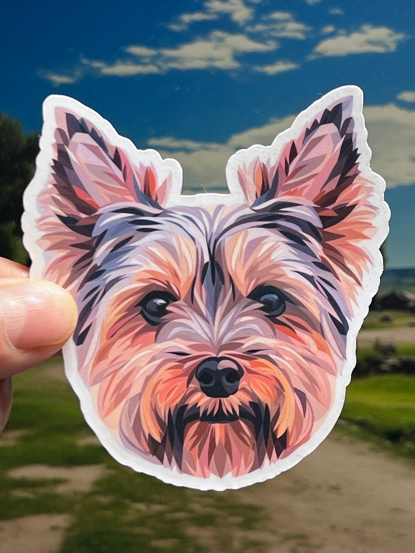 Yorkshire Terrier Sticker | Yorkie Geometric Design Vinyl Sticker | Dog Lover