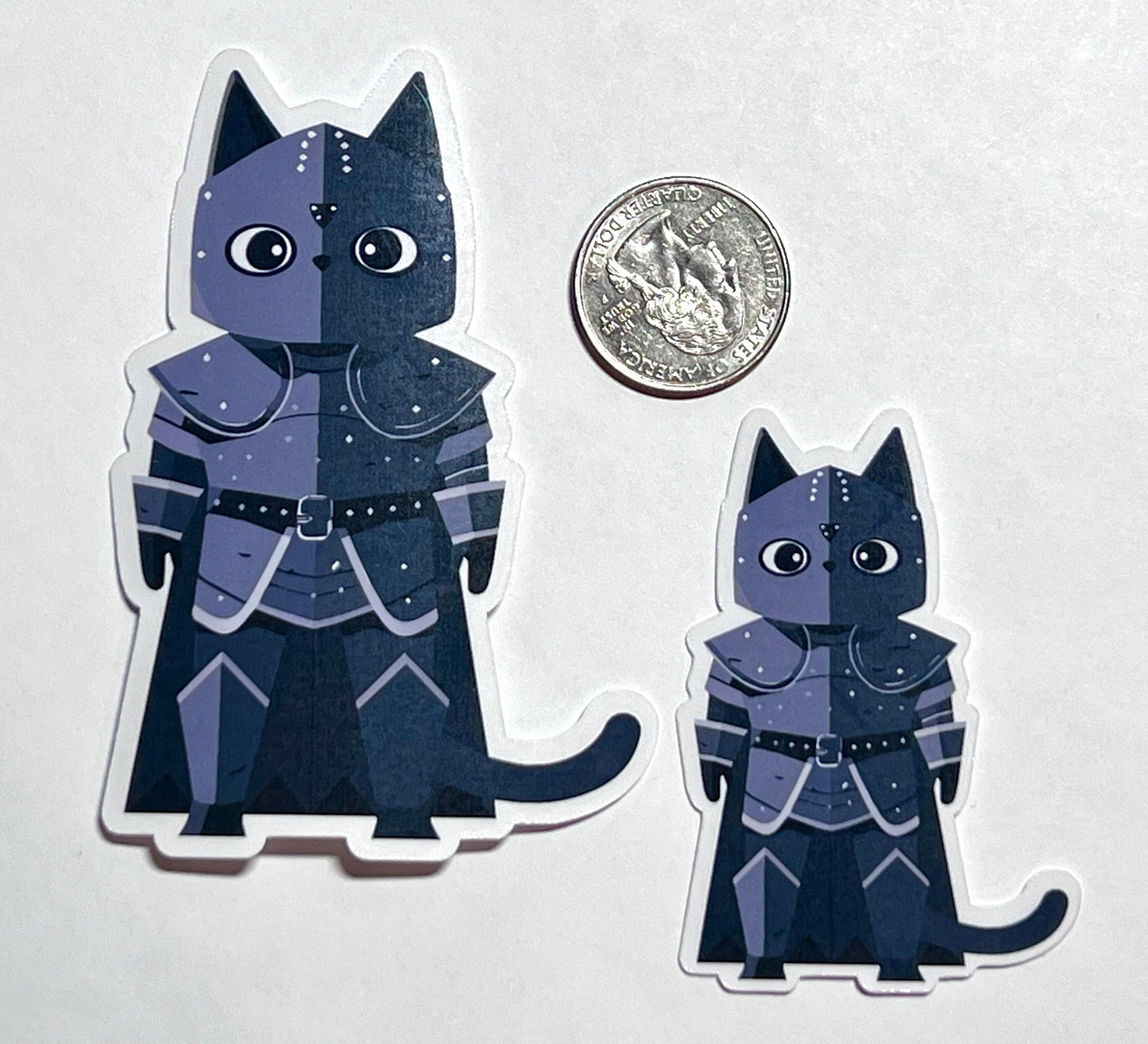 Medieval Black Cat Knight Vinyl Sticker image 2