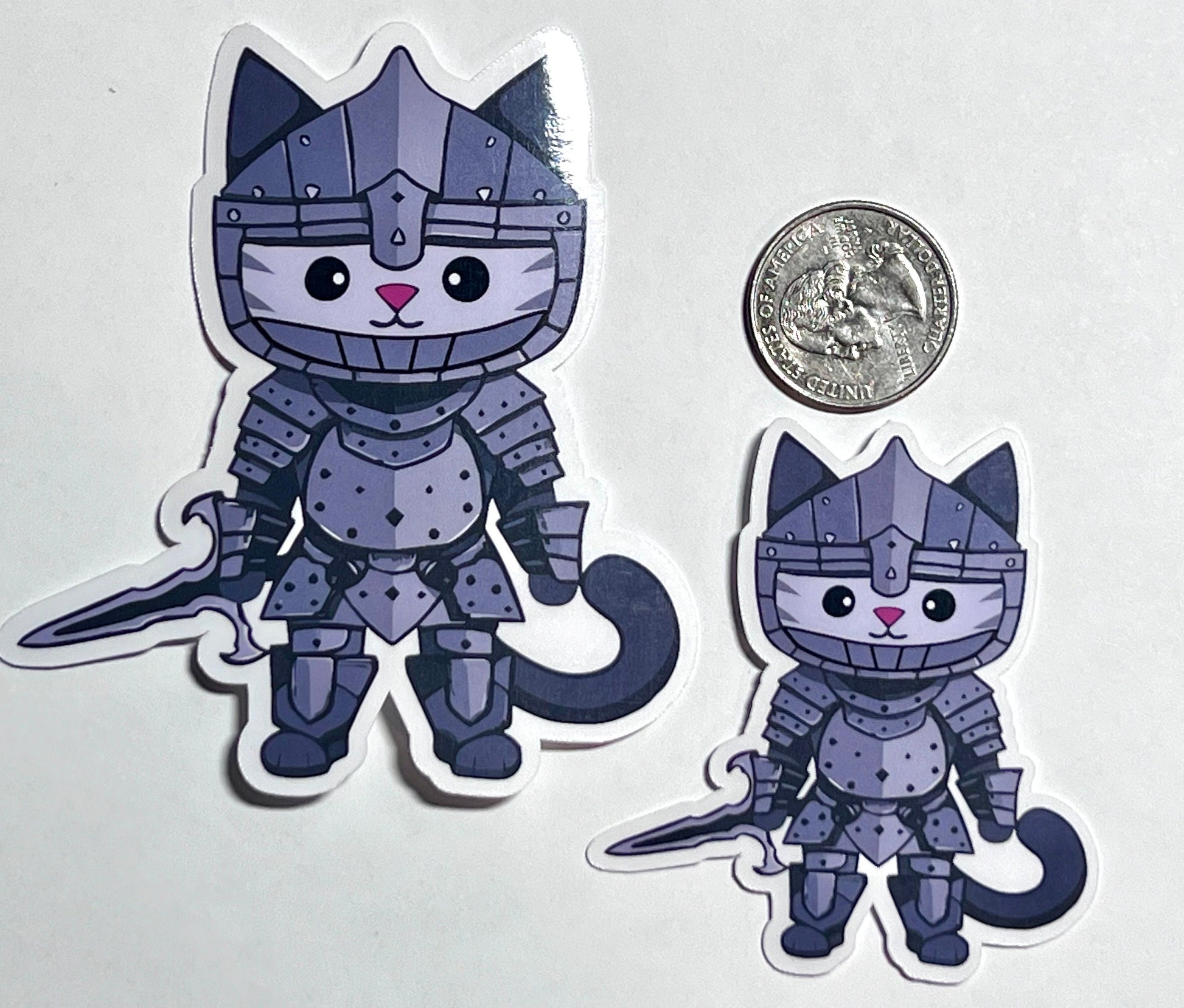 Knight Cat Vinyl Sticker image 2