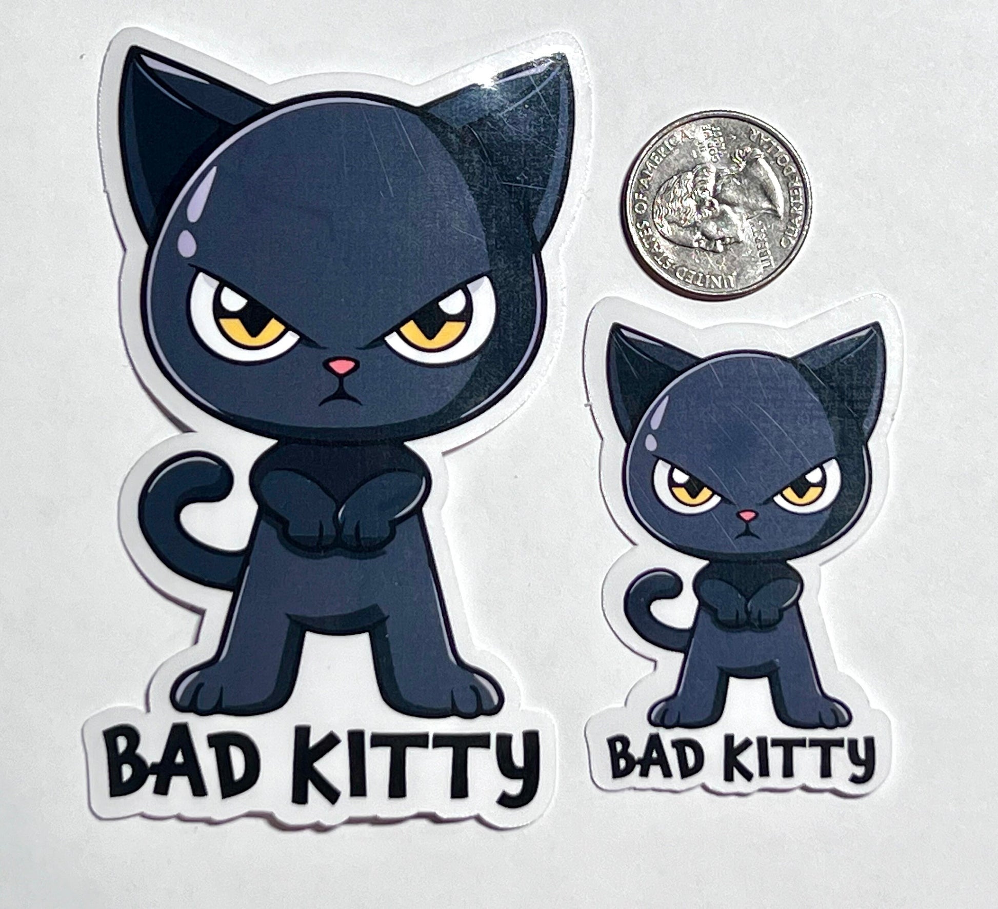 Bad Kitty Black Cat Vinyl Sticker image 2