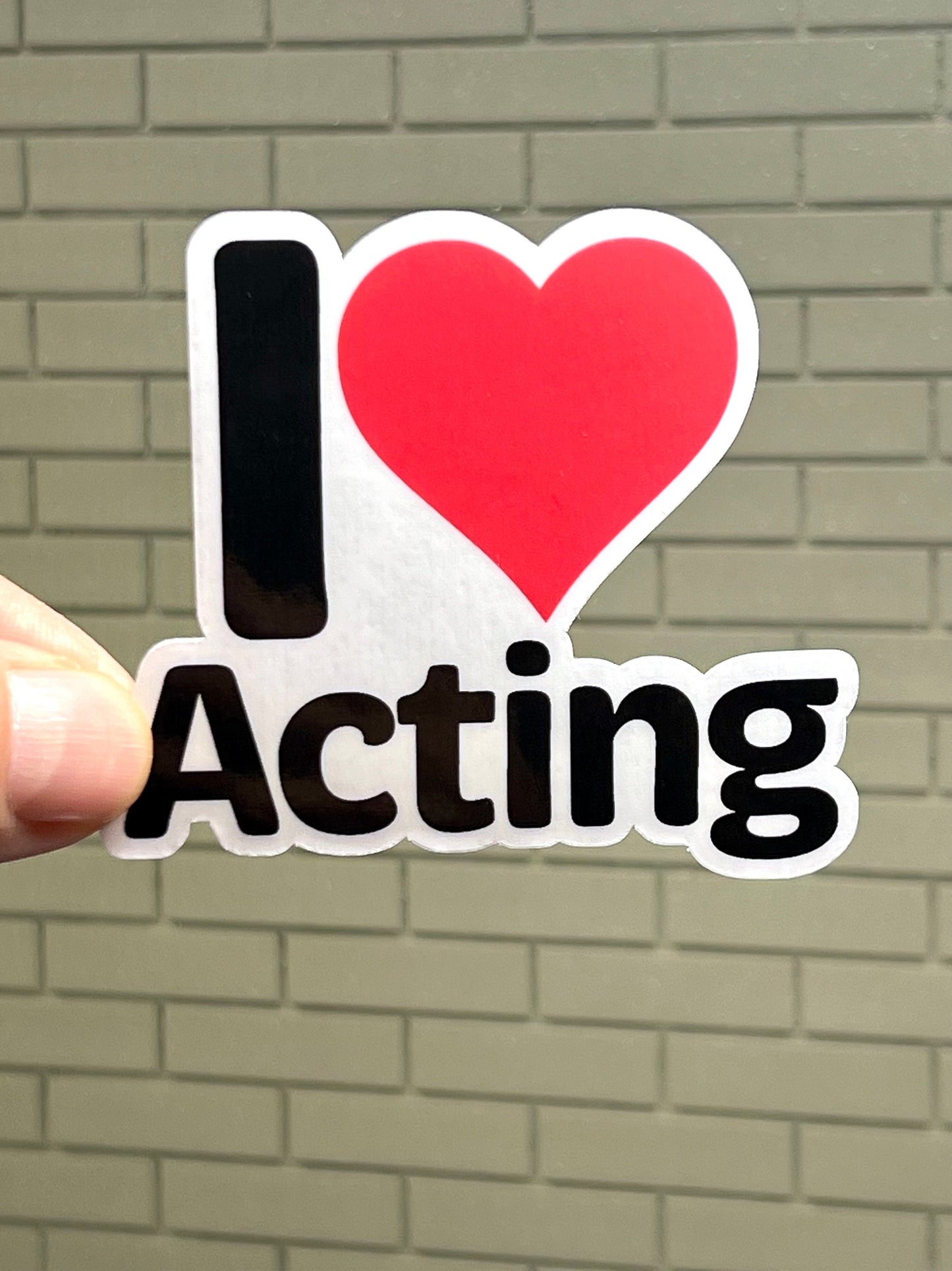I Heart Acting Vinyl Sticker