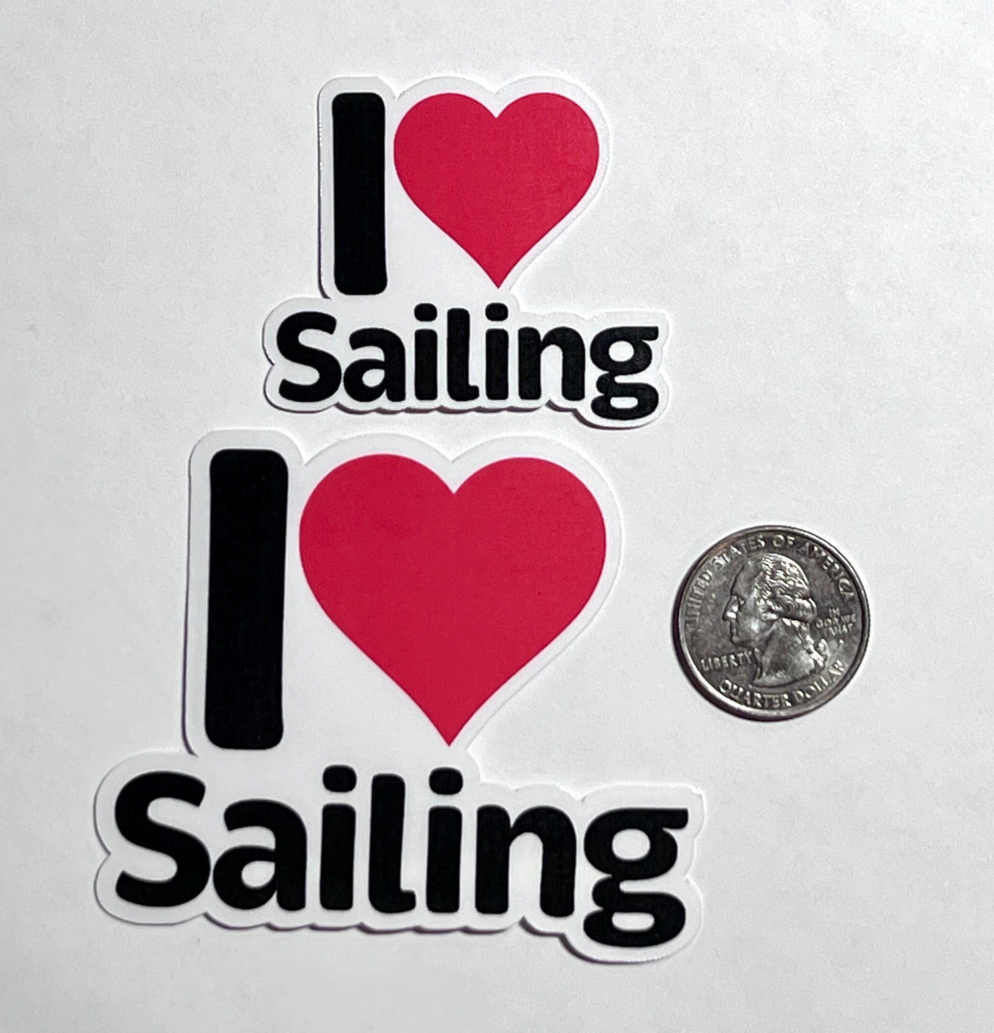 I Love Sailing Vinyl Sticker image 2