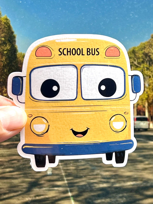 Retro Yellow School Bus Sticker | Ride the Bus Vinyl Sticker | School Life | Field Trip Transportation | Bus Driver Gift | Wheels on the Bus