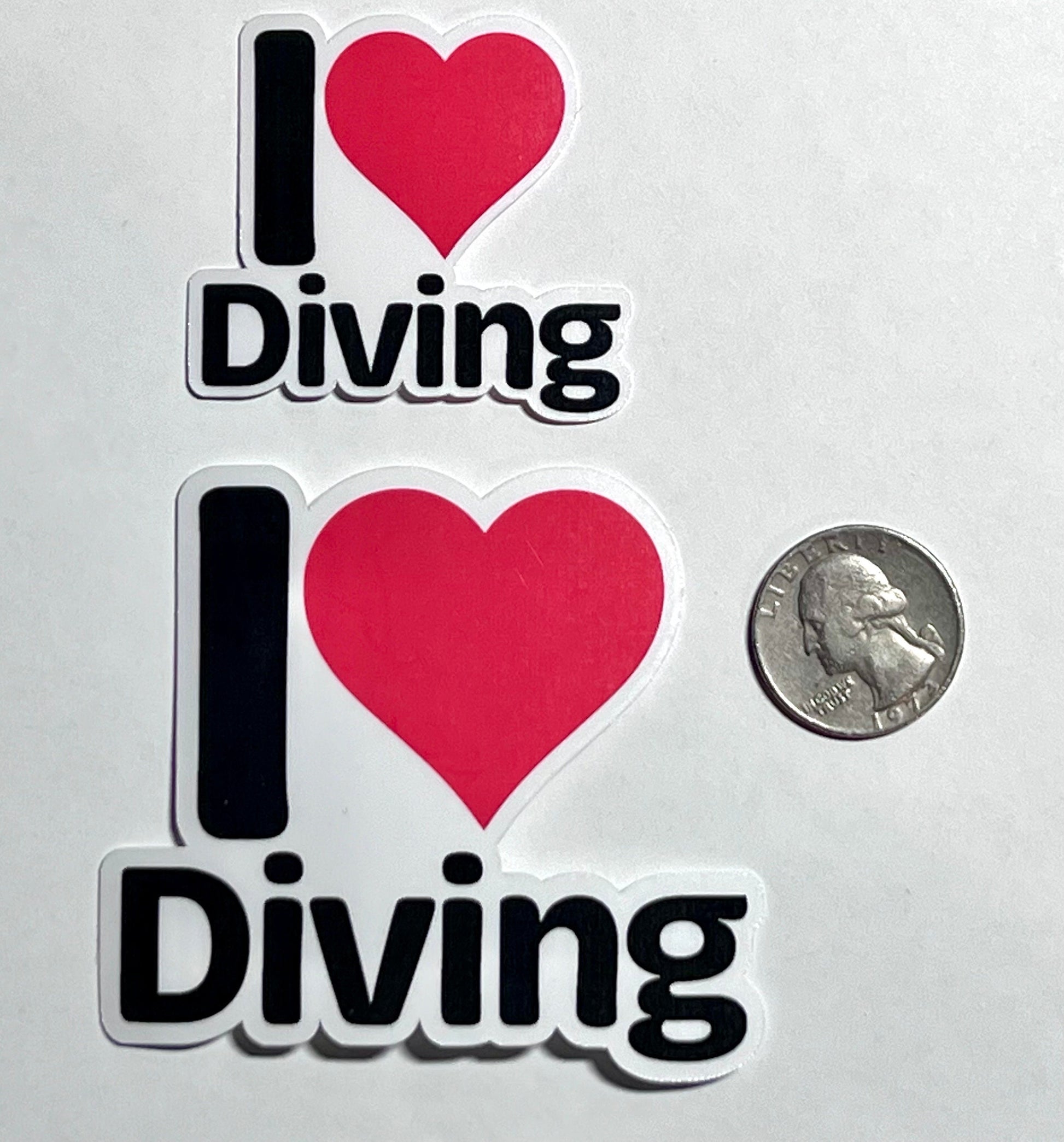 I Heart Diving Vinyl Sticker image 2