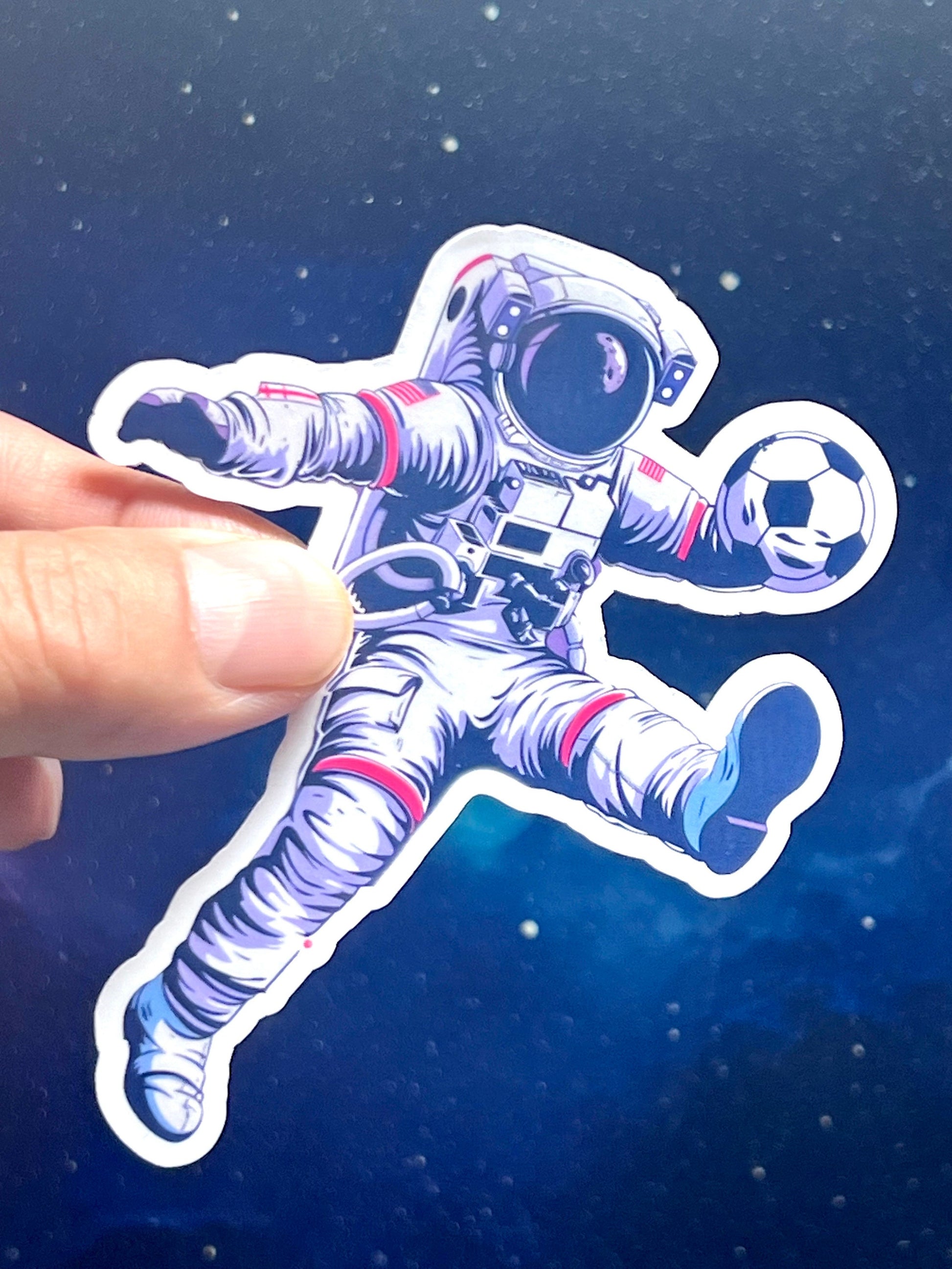 Soccer Astronaut Vinyl Sticker