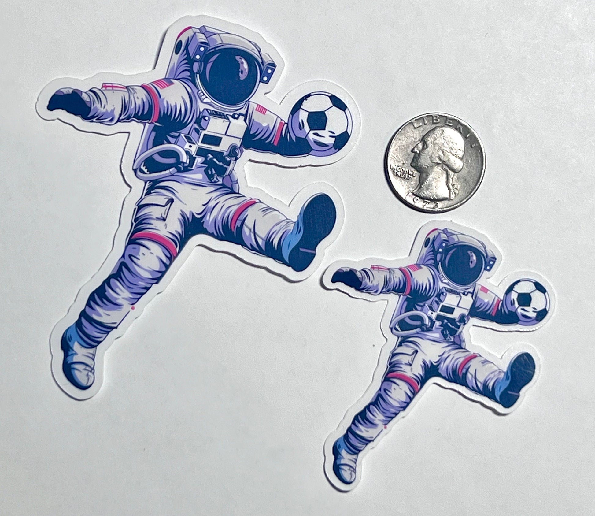 Soccer Astronaut Vinyl Sticker image 2