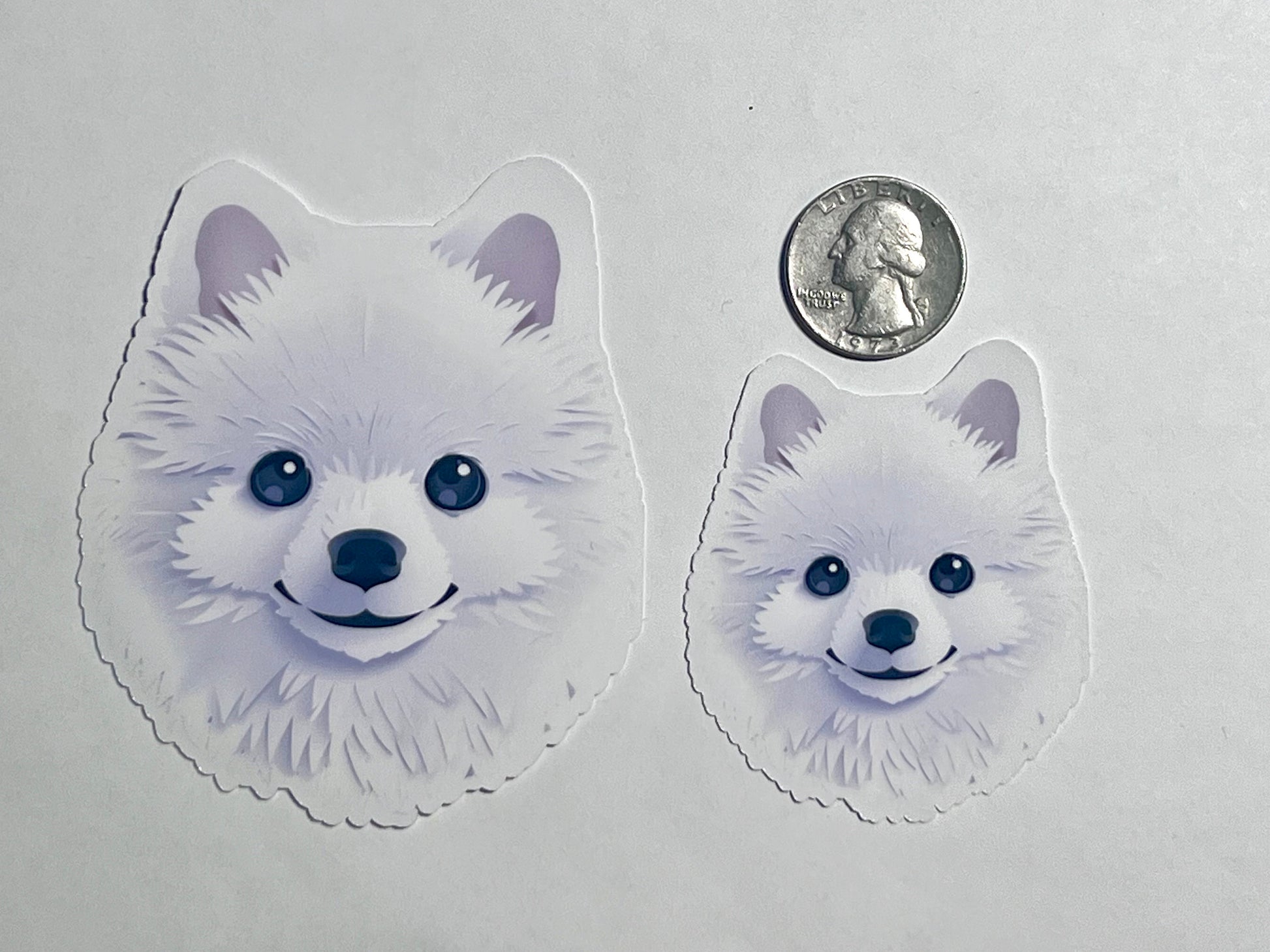 White Pomeranian Dog Vinyl Sticker image 2