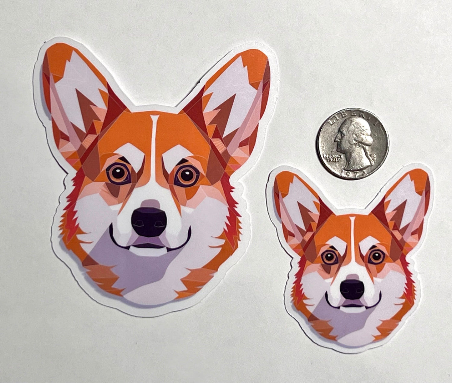Geometric Corgi Vinyl Sticker image 2