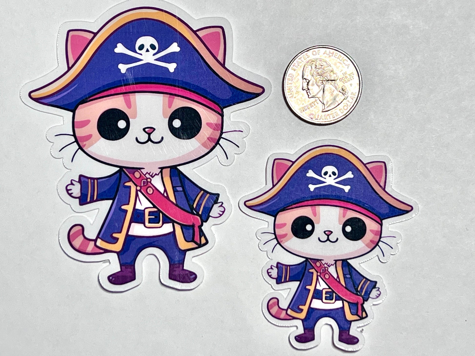 Pirate Captain Cat Vinyl Sticker image 2