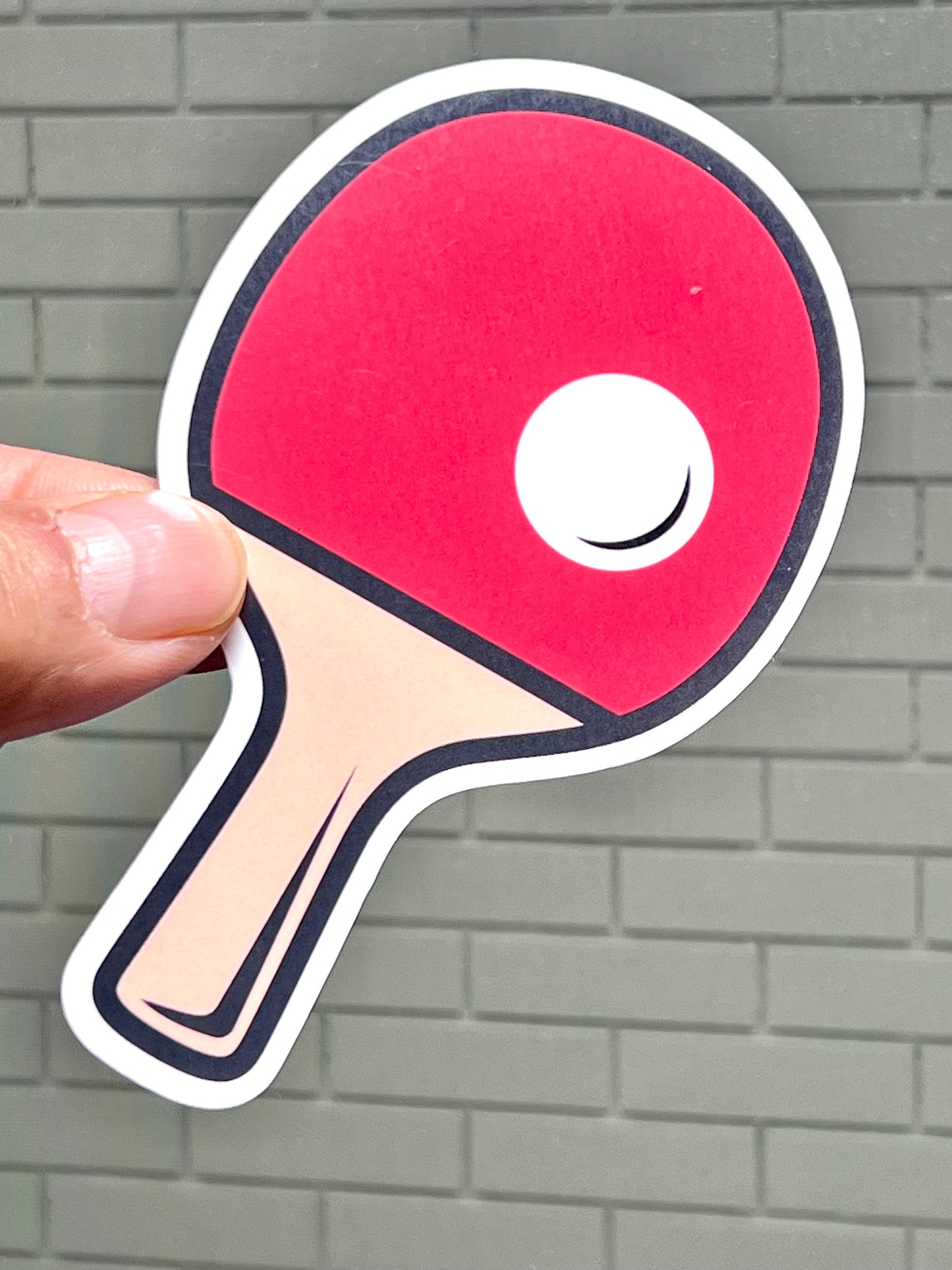 Red Ping Pong Paddle Vinyl Sticker