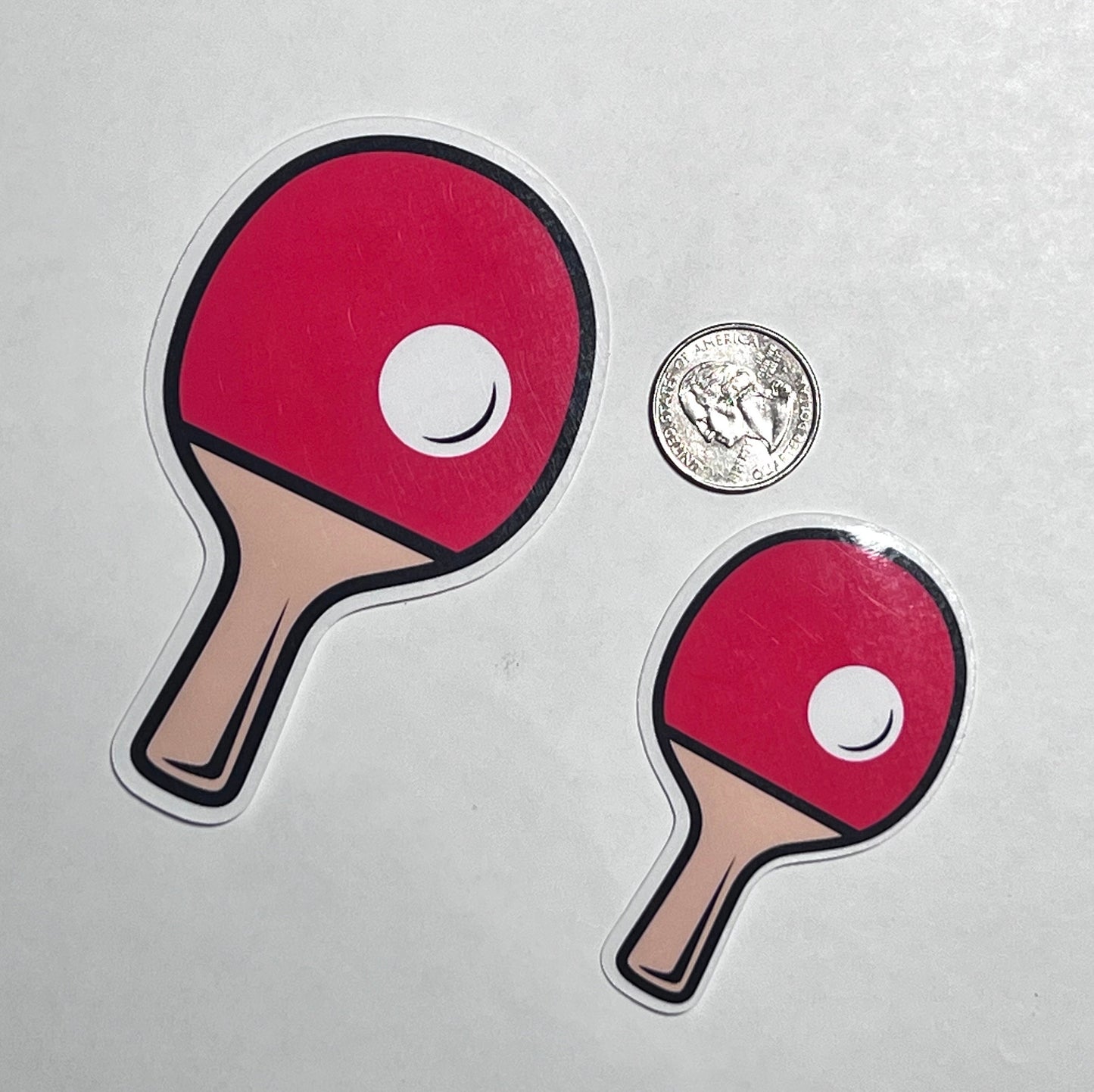 Red Ping Pong Paddle Vinyl Sticker image 2