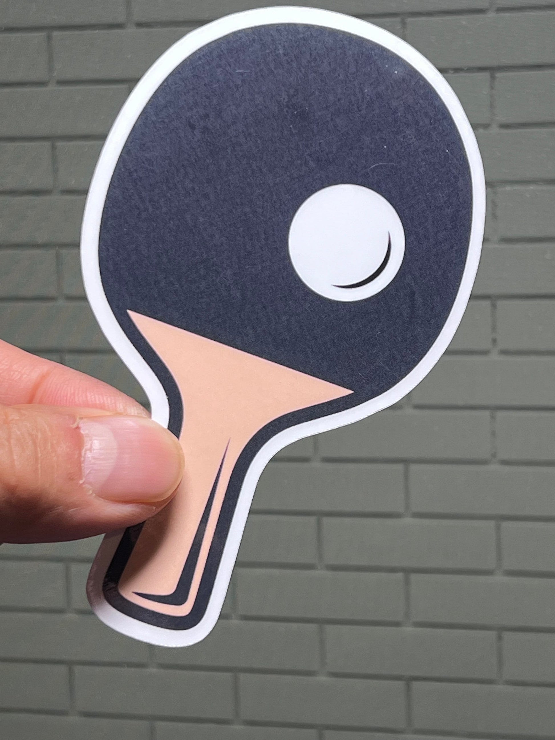 Black Ping Pong Paddle Vinyl Sticker