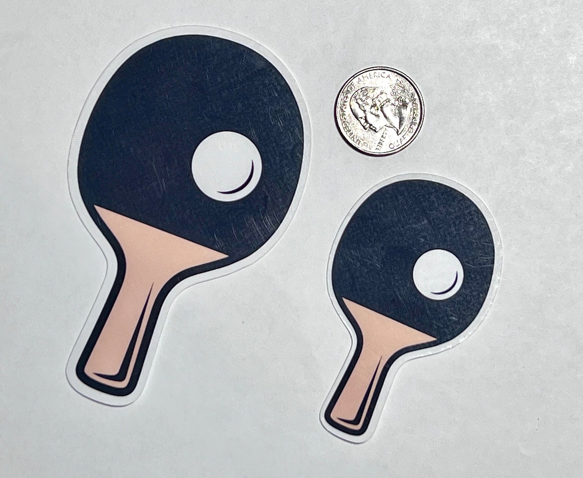 Black Ping Pong Paddle Vinyl Sticker image 2