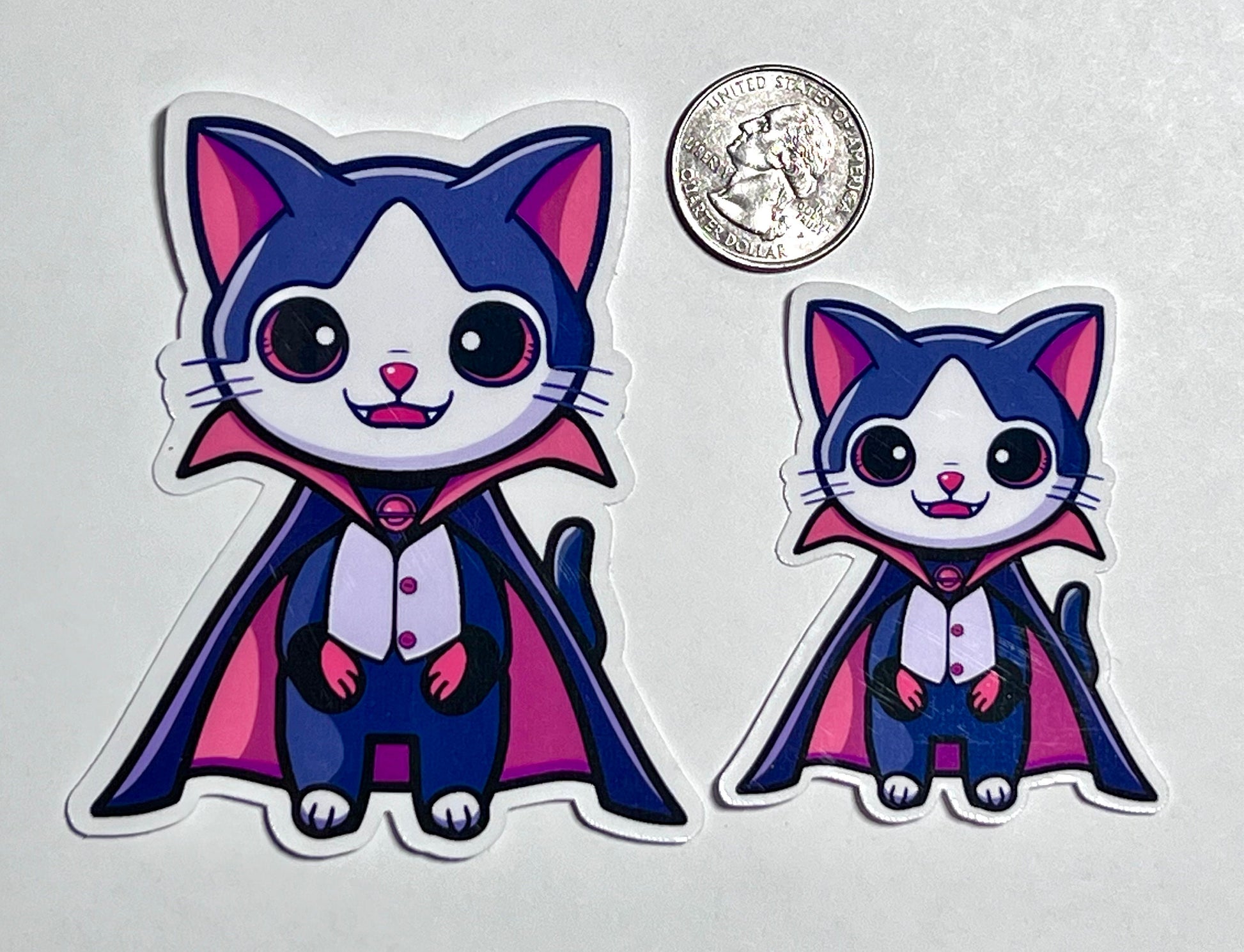 Vampire Cat Vinyl Sticker image 2