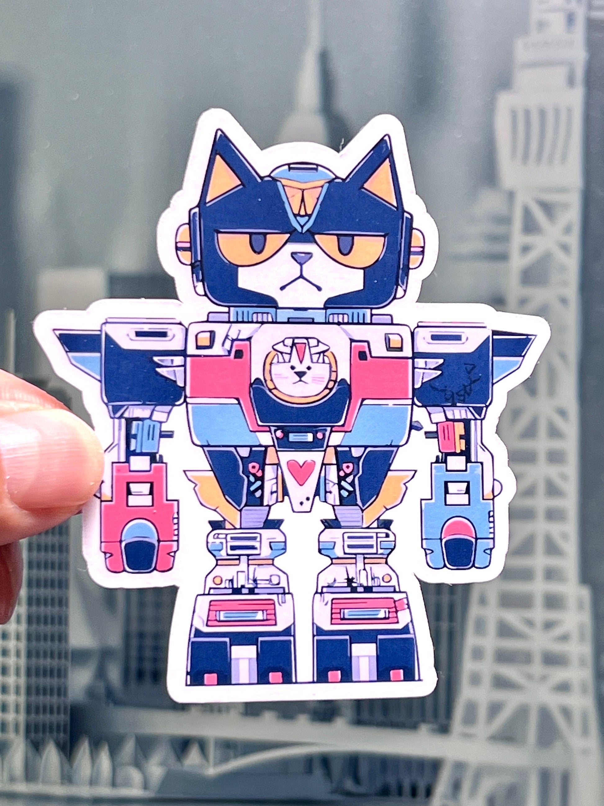 Robot Cat Vinyl Sticker