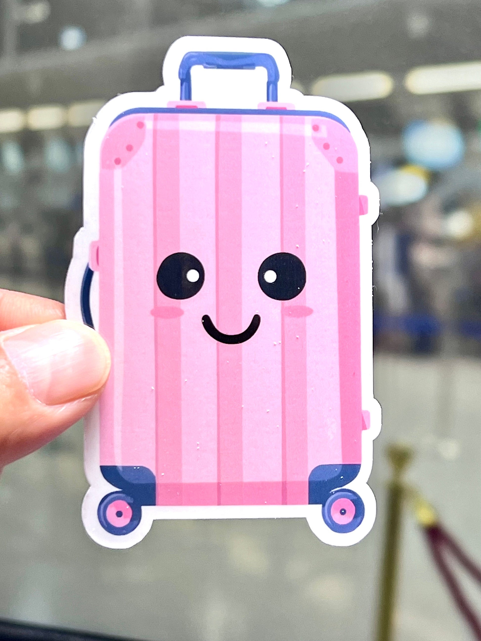 Pink Luggage Vinyl Sticker