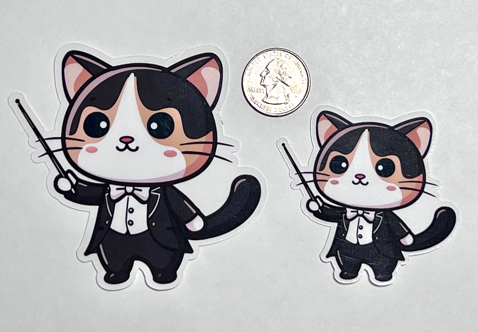 Conductor Cat Vinyl Sticker image 2