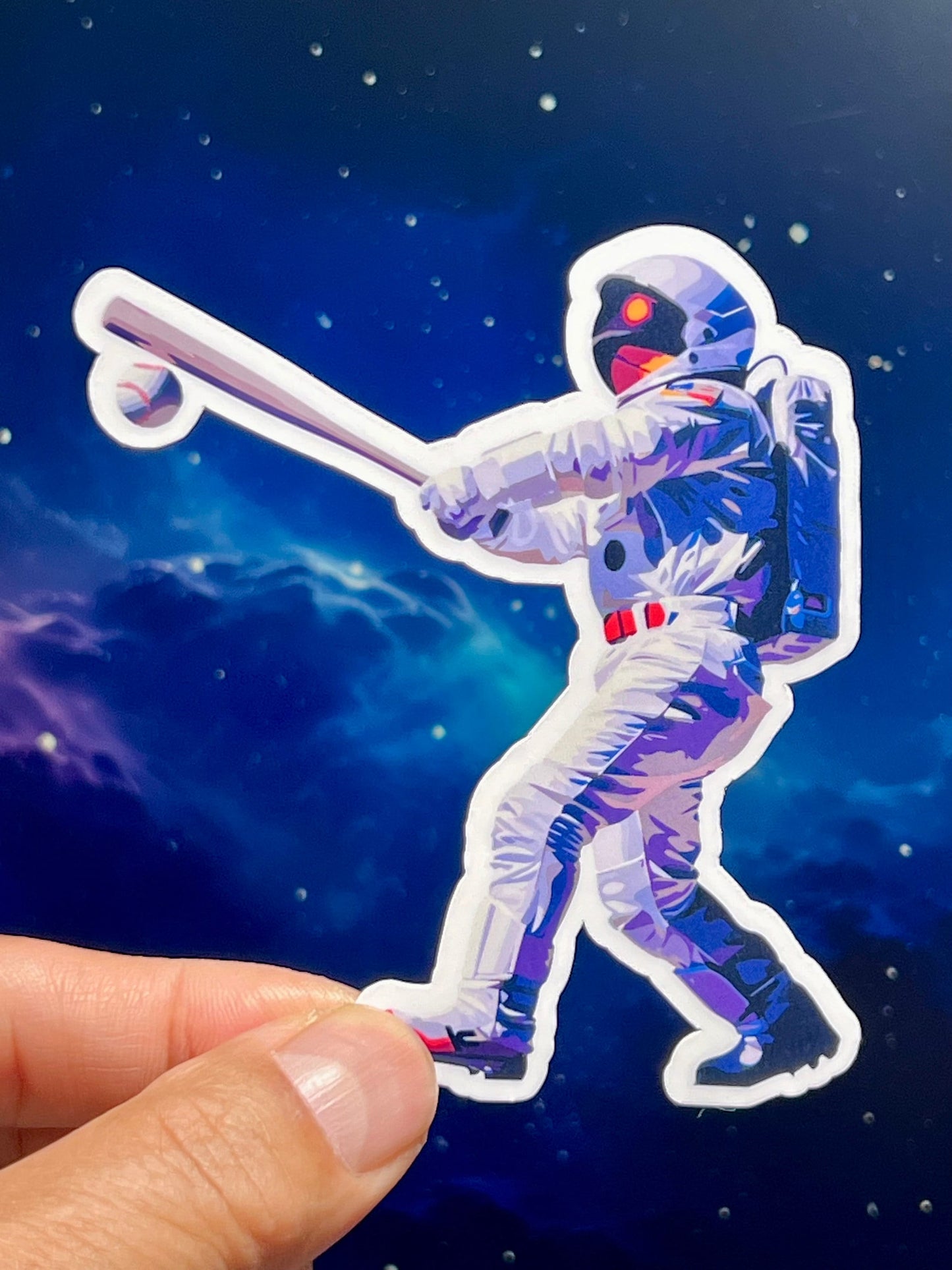 Baseball Astronaut Vinyl Sticker