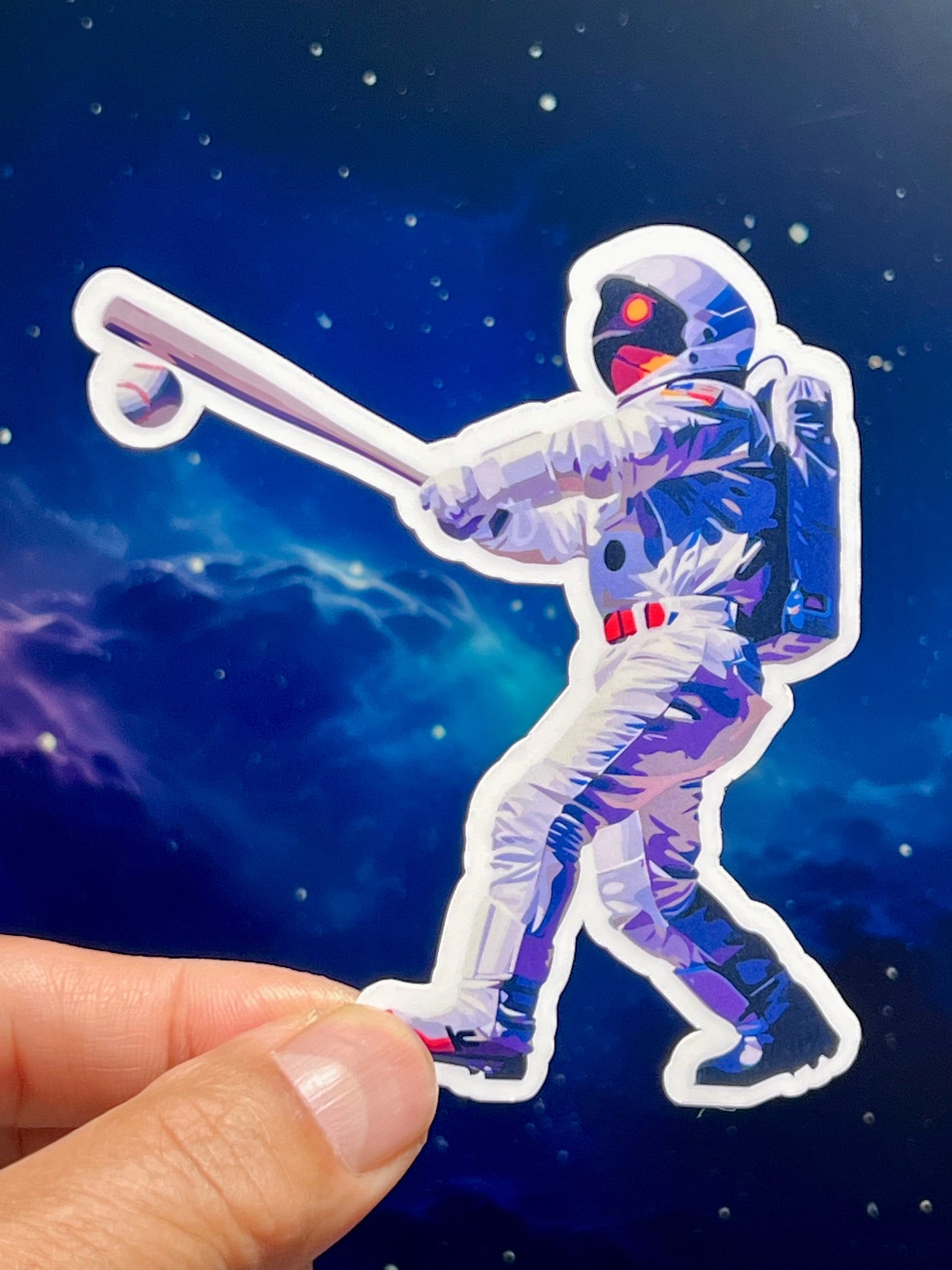 Baseball Astronaut Vinyl Sticker