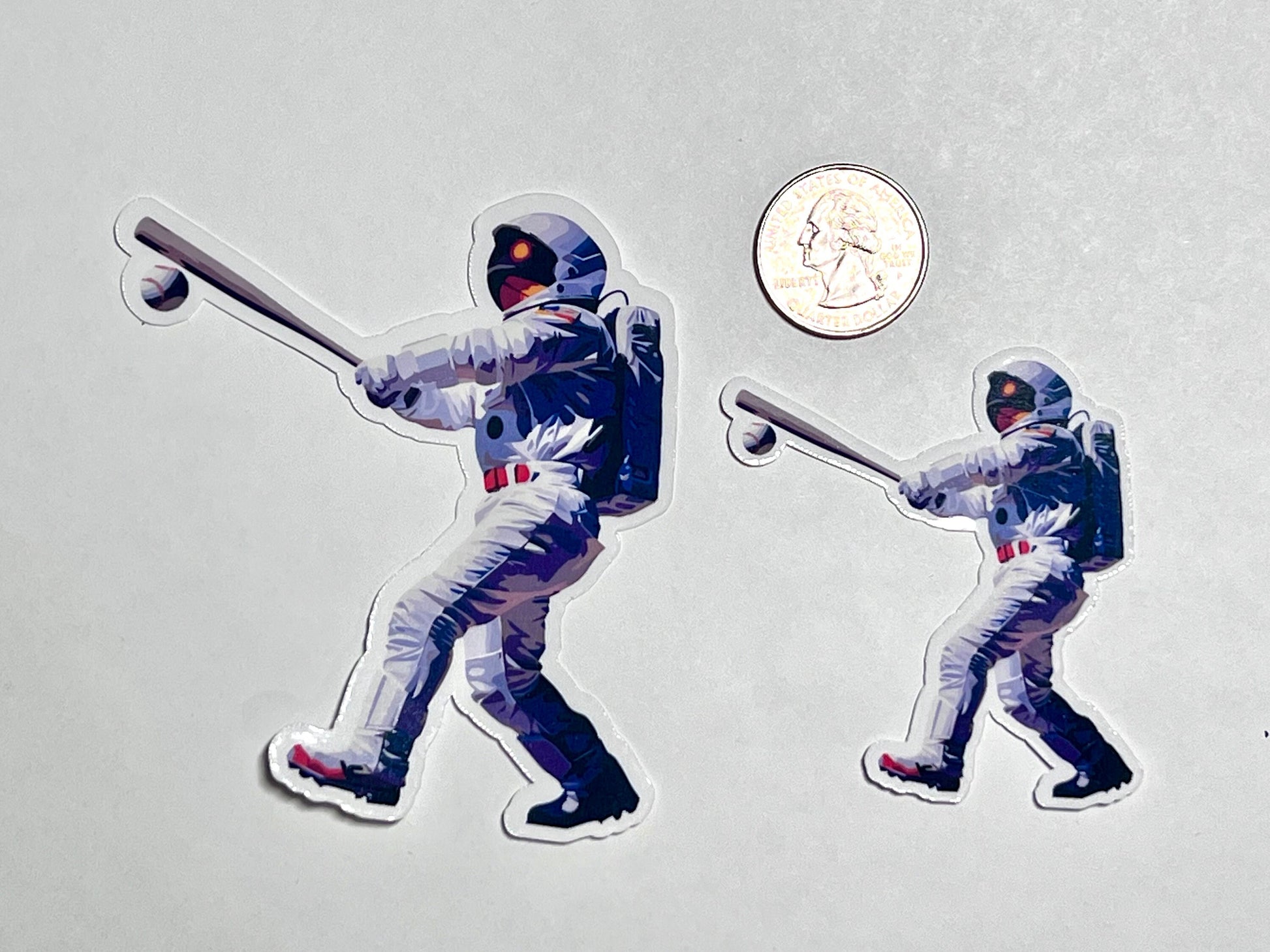 Baseball Astronaut Vinyl Sticker image 2