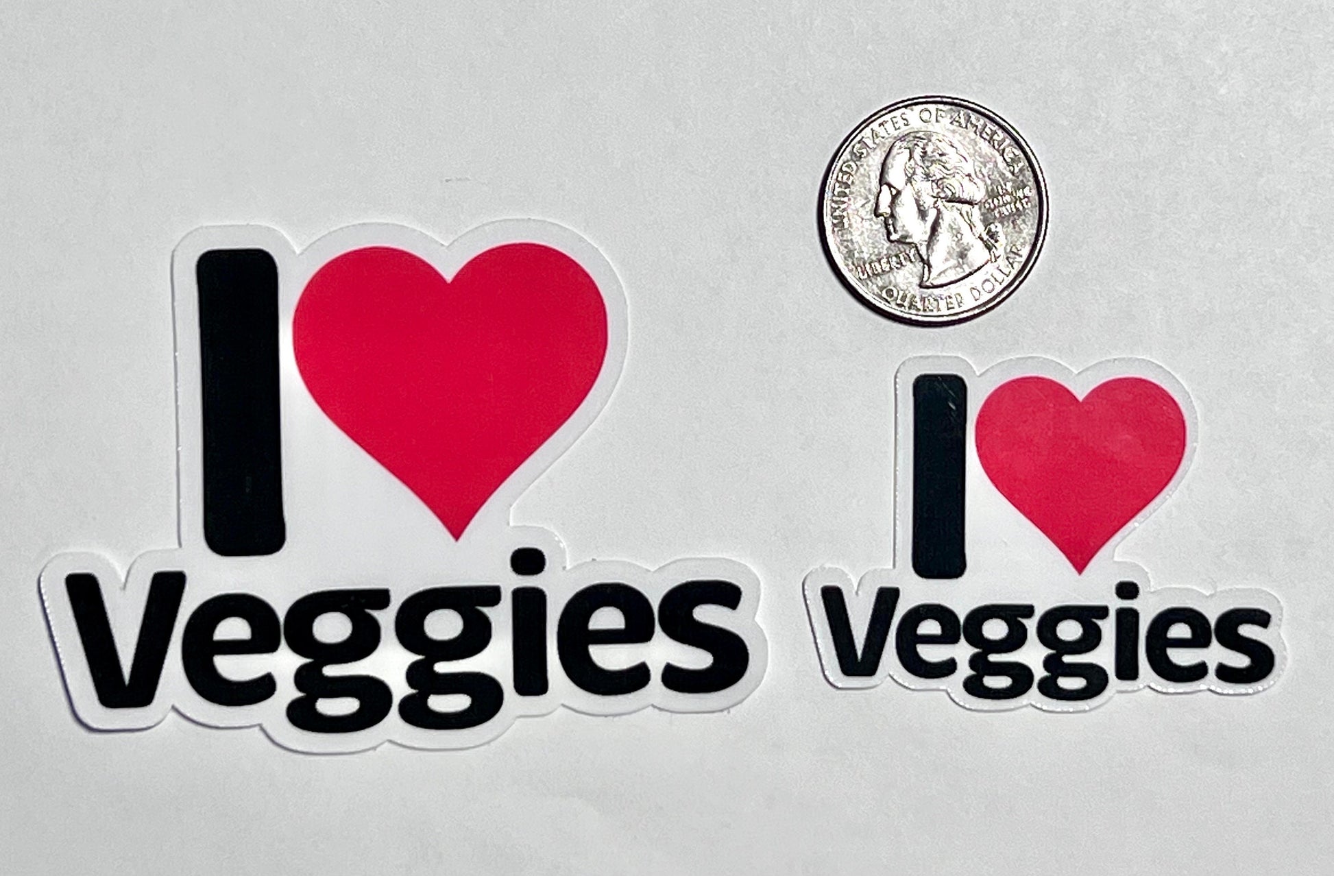 I Heart Veggies Vinyl Sticker image 2