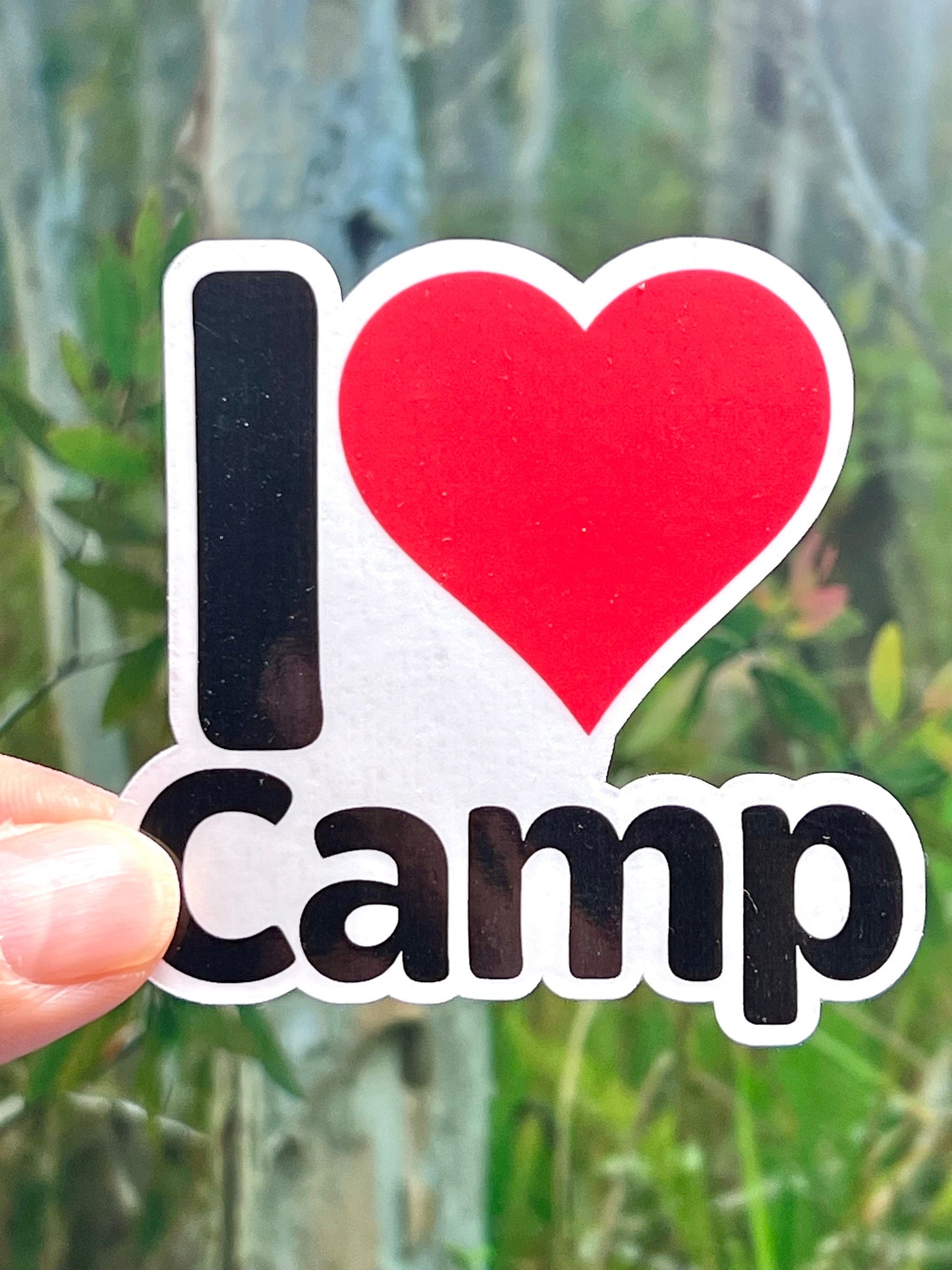 I Love Camp Vinyl Sticker