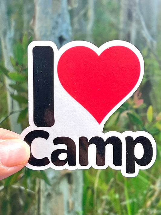 I Love Camp Vinyl Sticker