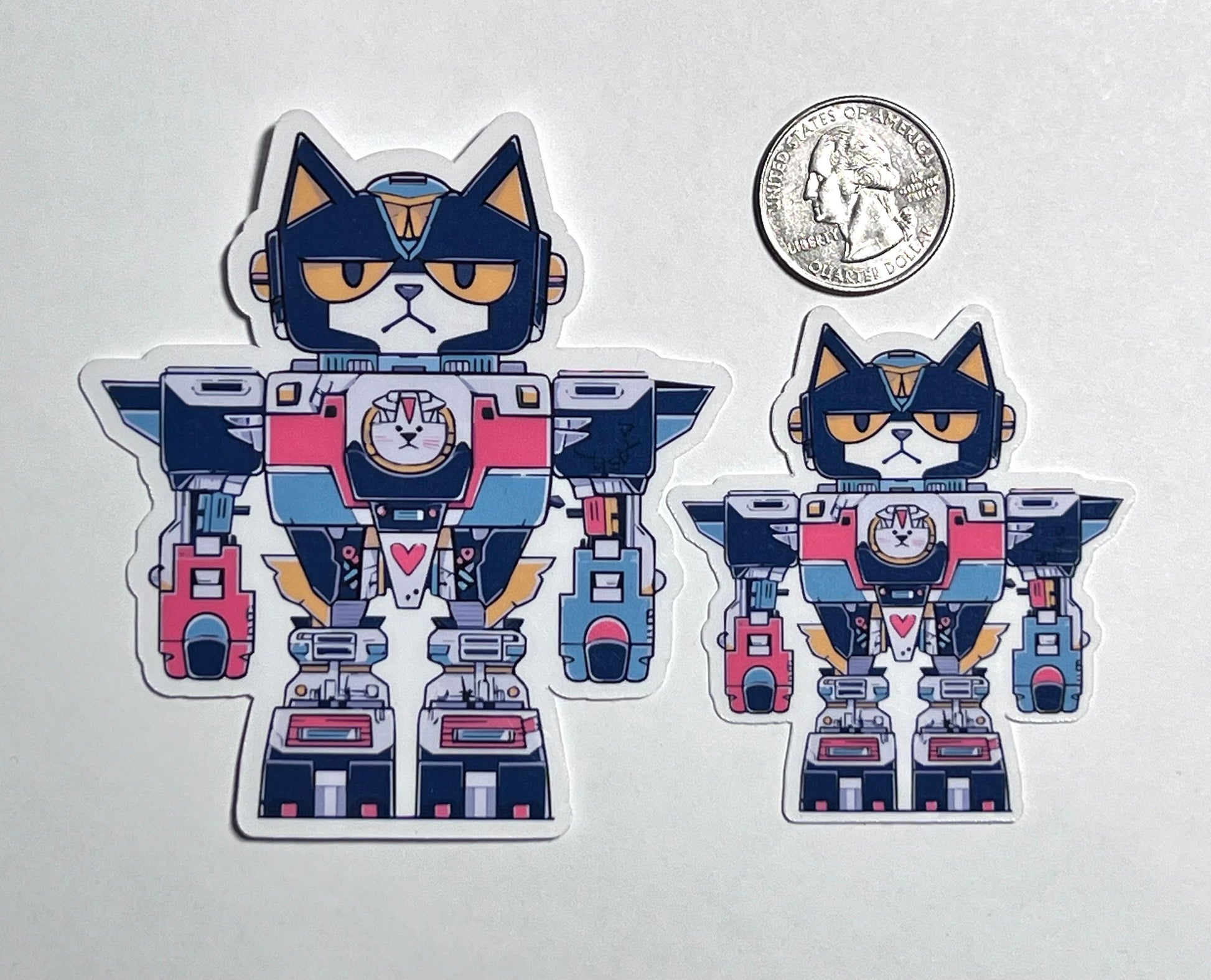 Robot Cat Vinyl Sticker image 2