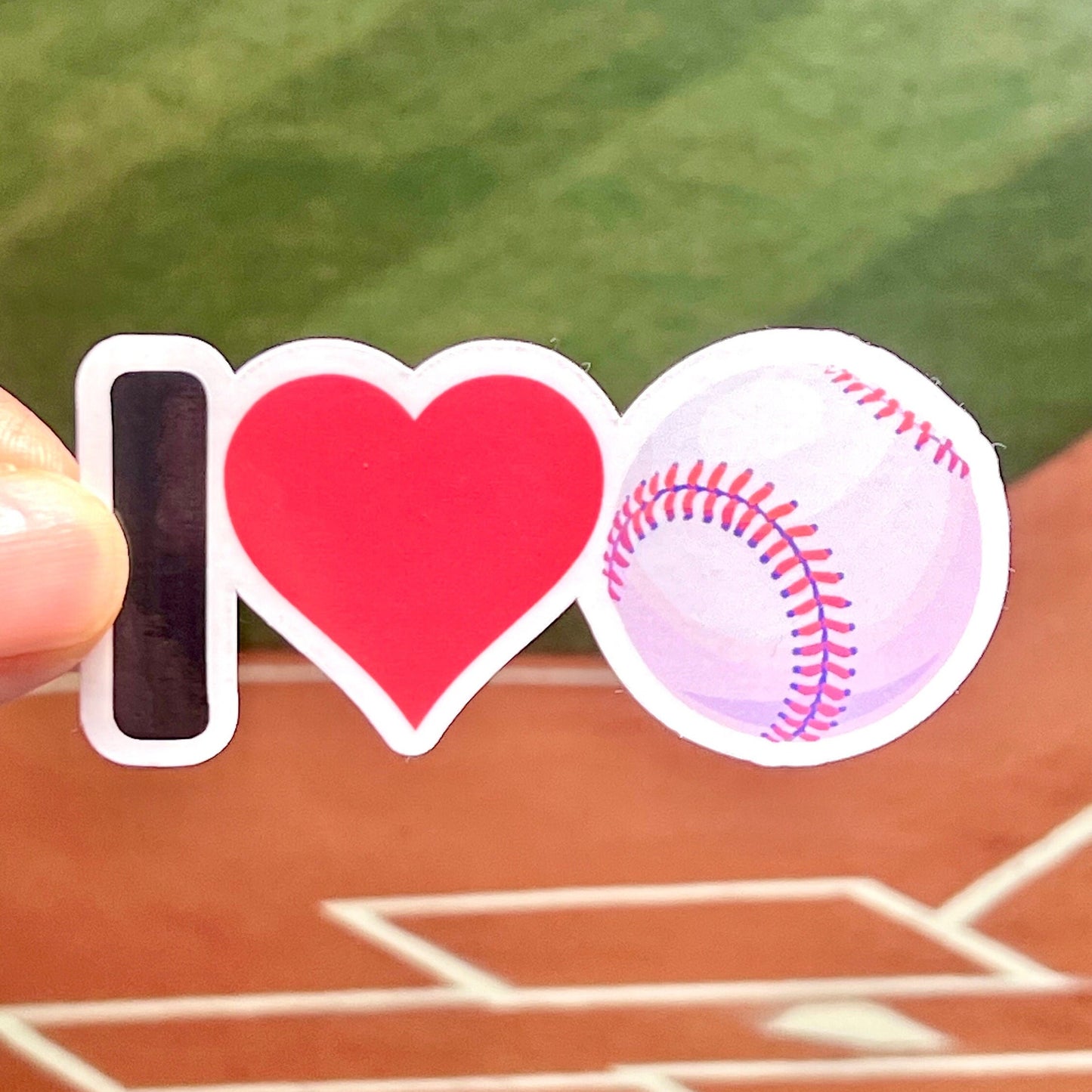 I Heart Baseball Vinyl Sticker